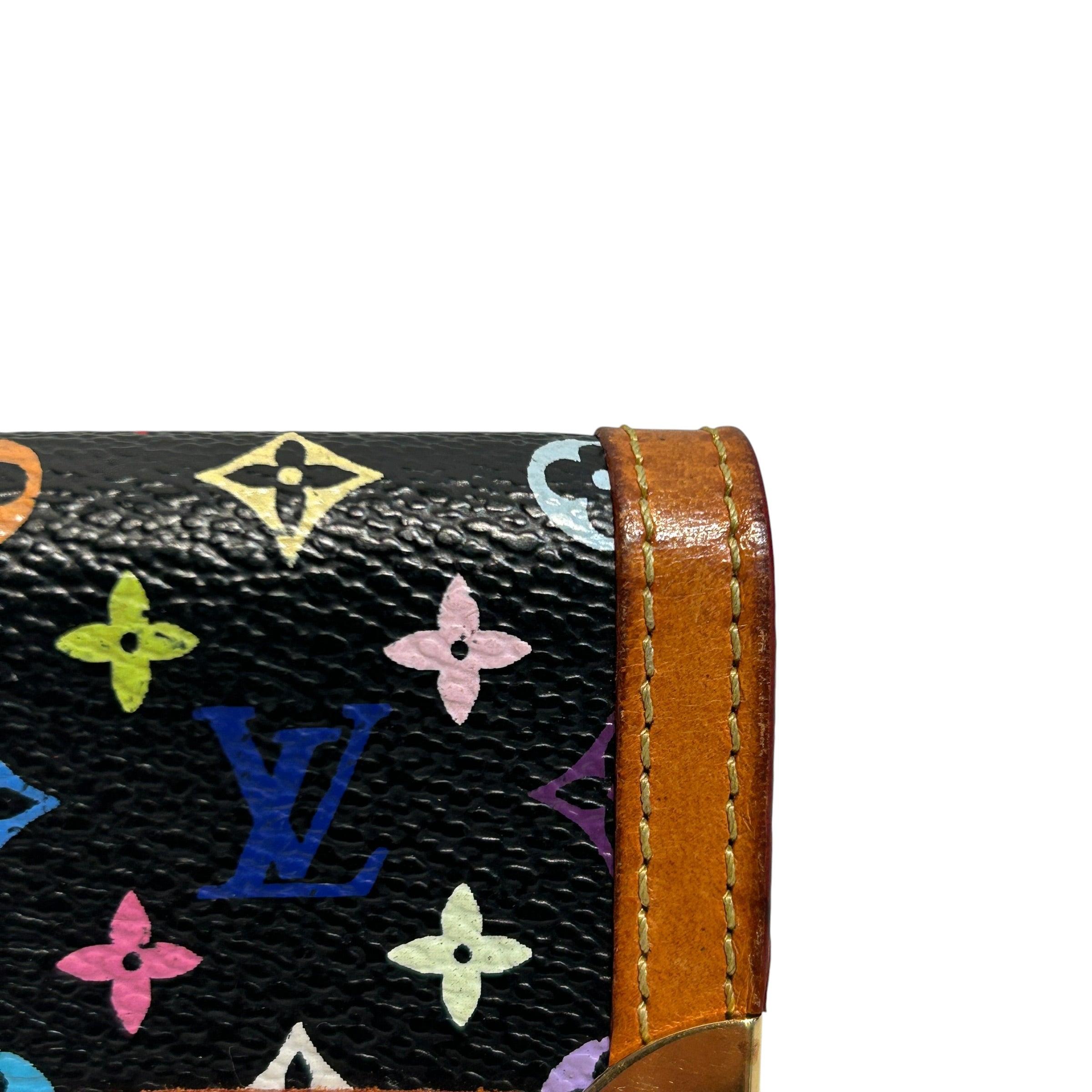 LOUIS VUITTON/Coin Wallet/Monogram/Leather/BLK/MULTICOLOR PORTE MONNAIE PLAT view 7