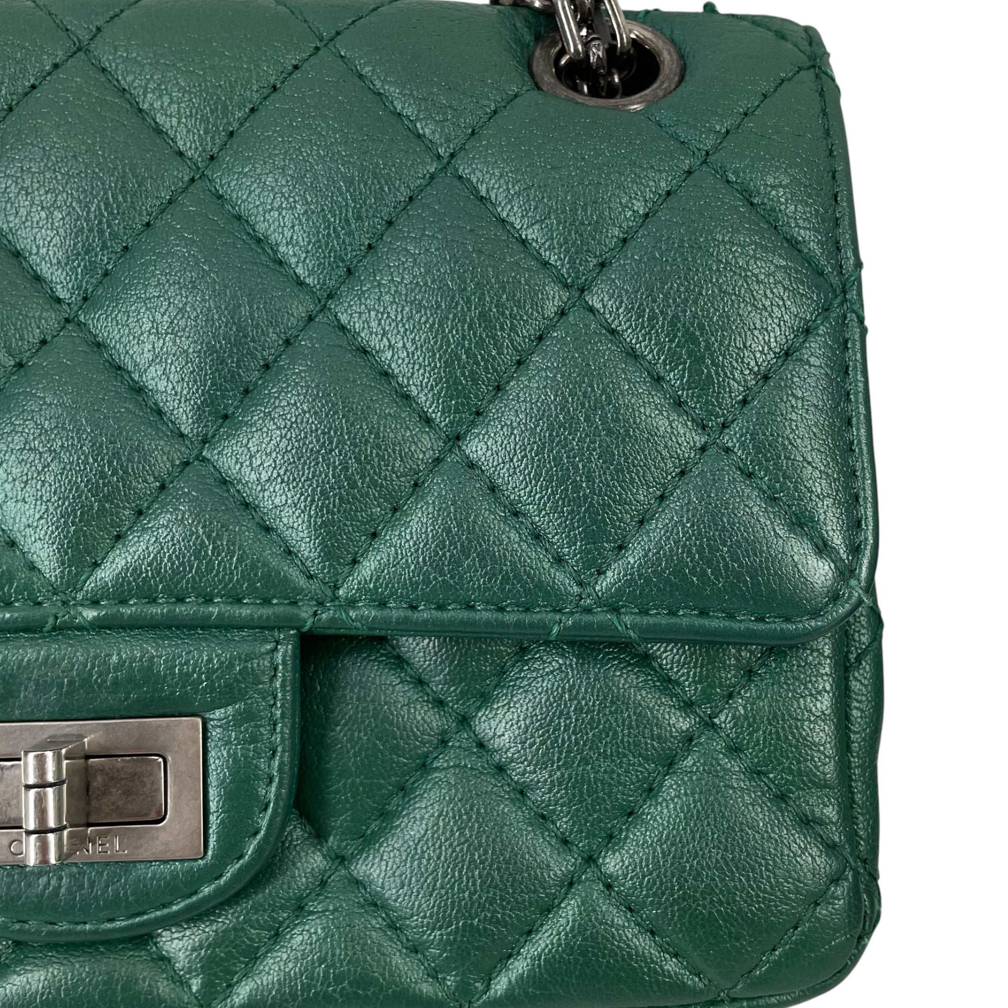 CHANEL/Cross Body Bag/Leather/GRN/28824198 MINI 2.55 BAG view 4