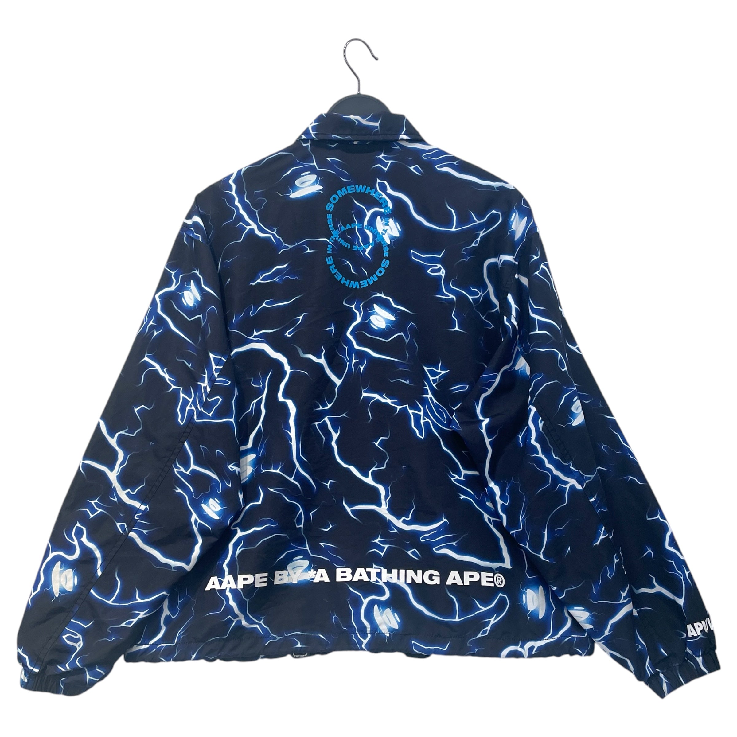 AAPE BY A BATHING APE/Windbreaker/S/Nylon/BLK/All Over Print/lightning pattern view 2