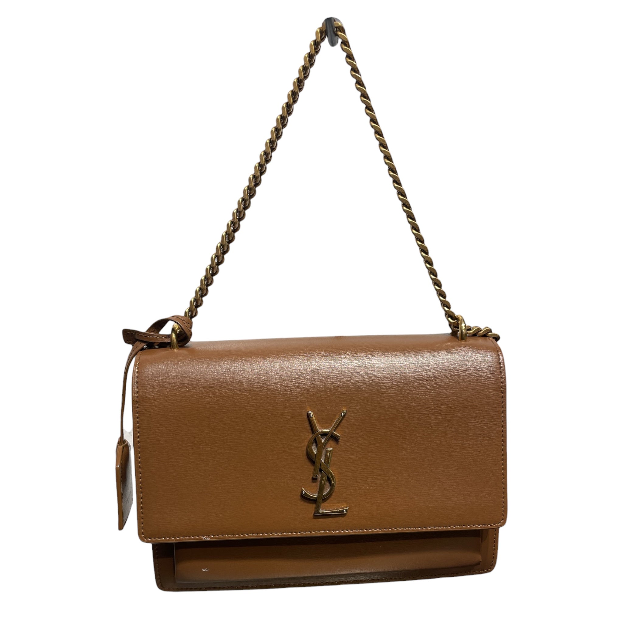 SAINT LAURENT/Cross Body Bag/Leather/BRW/Sunset Chain Crossbody Bag view 1