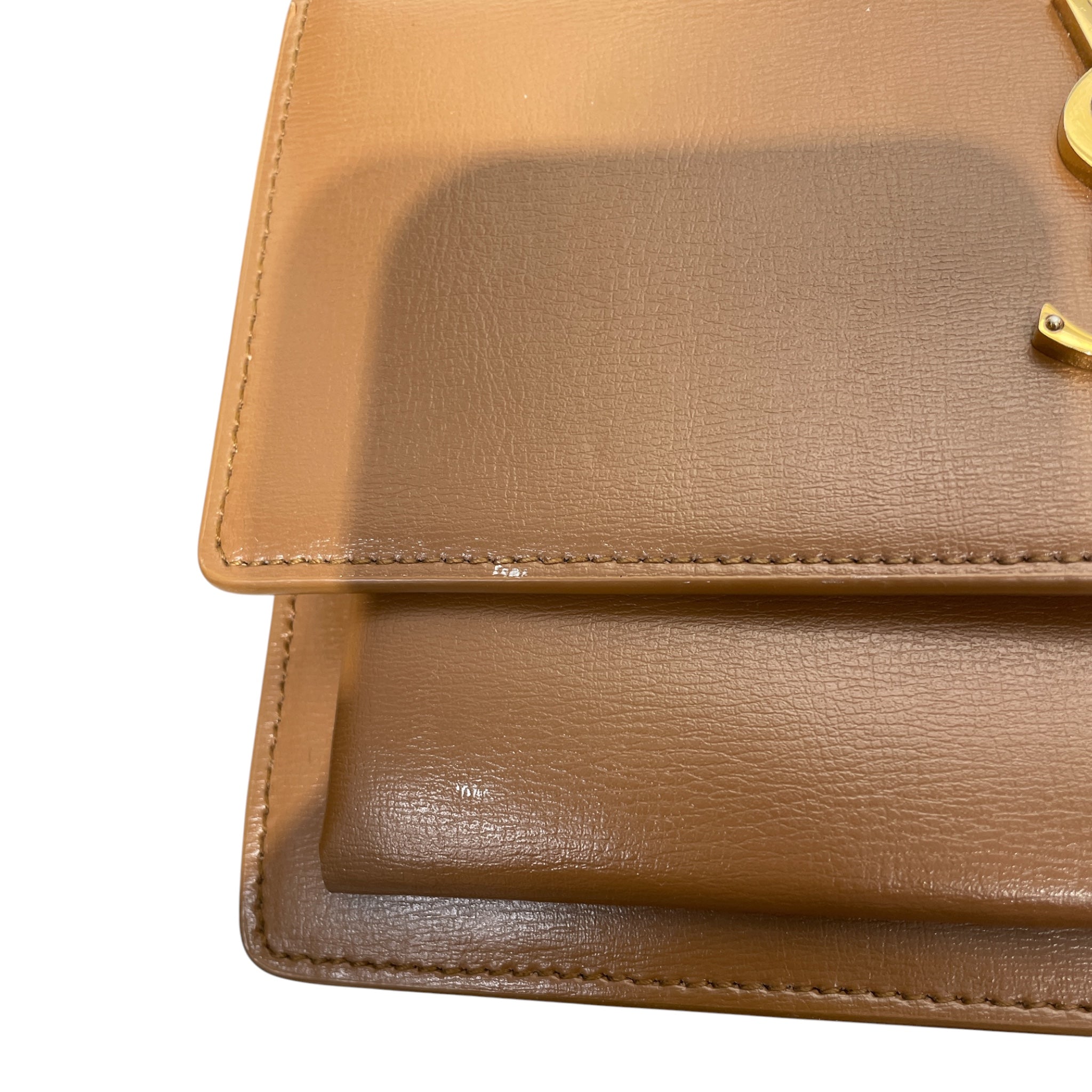 SAINT LAURENT/Cross Body Bag/Leather/BRW/Sunset Chain Crossbody Bag view 6