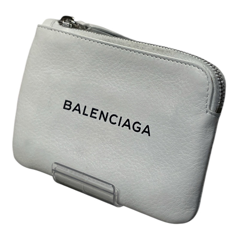 BALENCIAGA/Pouch/Leather/WHT/Everyday Logo Zip