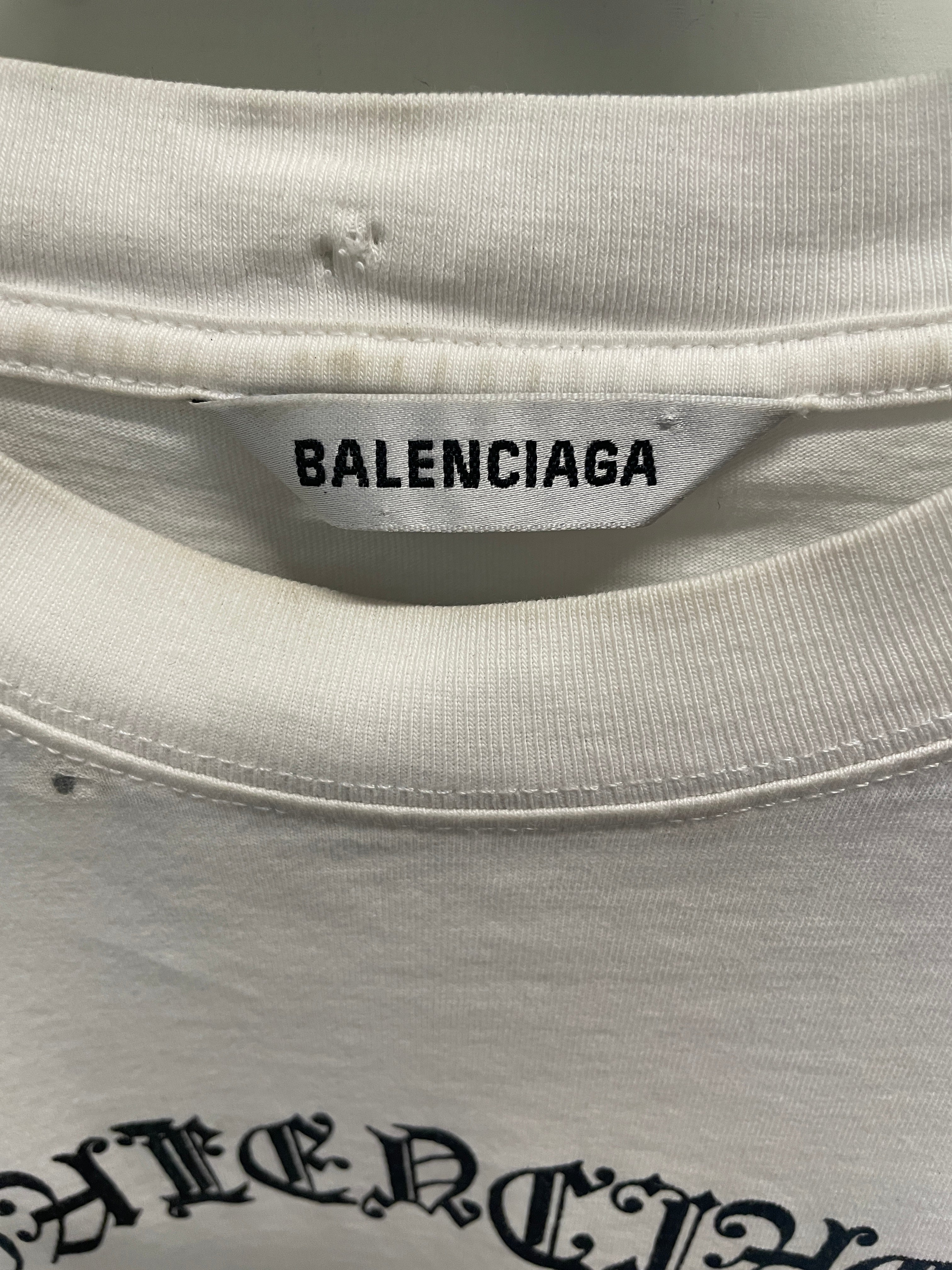BALENCIAGA/T-Shirt/M/Cotton/WHT/FREE YOUR MIND BACK LGO view 3
