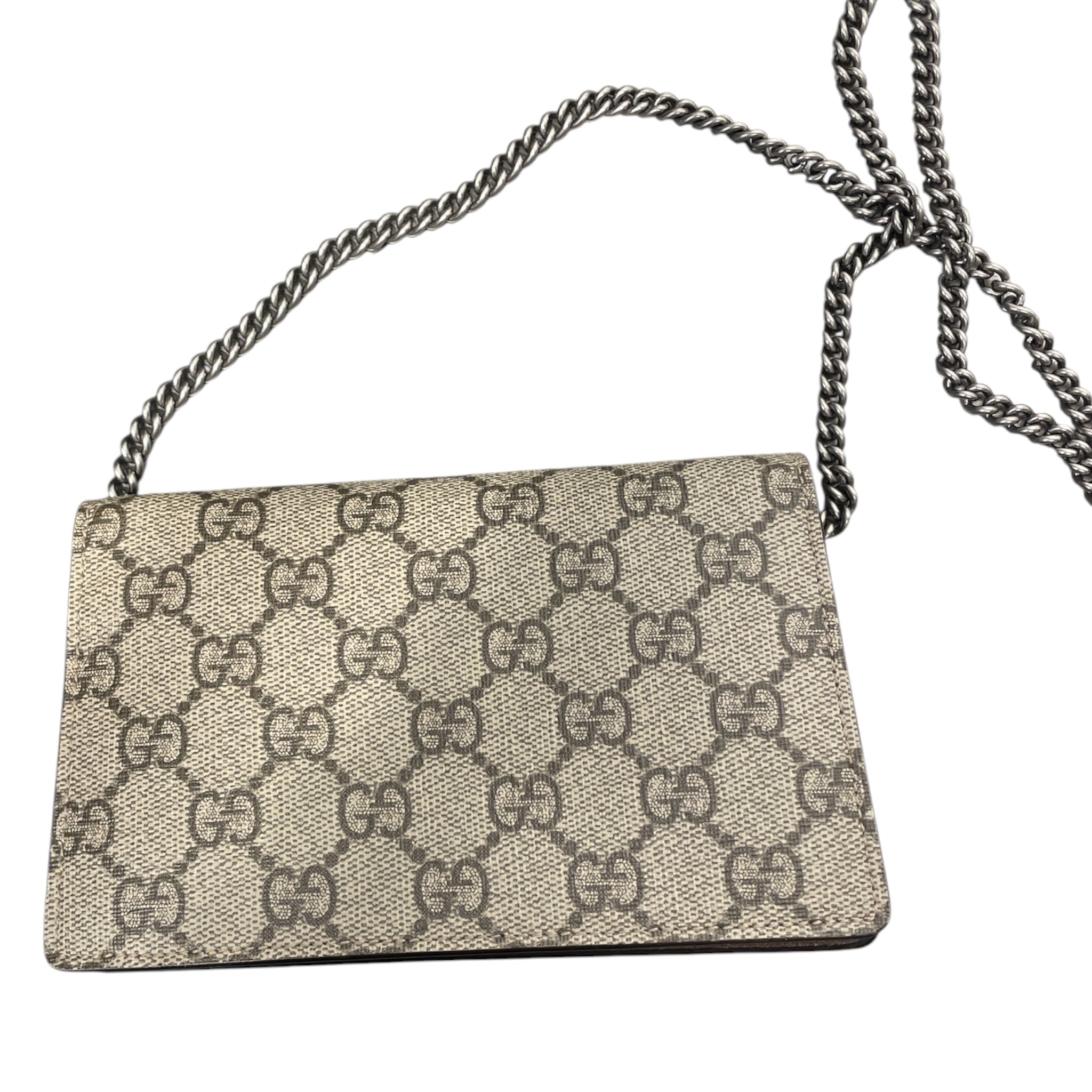 GUCCI/Cross Body Bag/Monogram/Leather/BEG/SUPREME MINI view 2