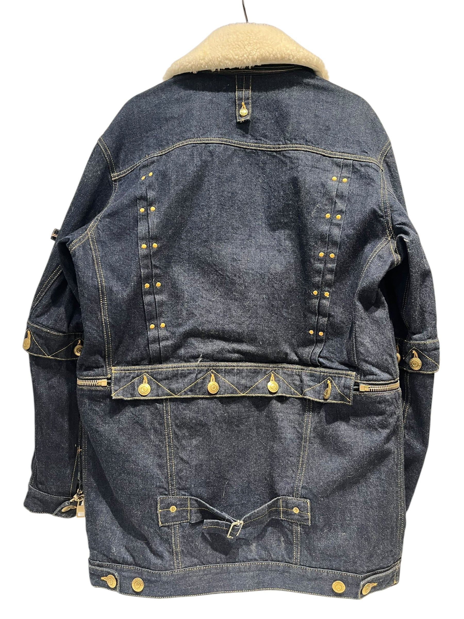 Alexander McQueen/Denim Jkt/46/Denim/NVY/Fur collar view 2
