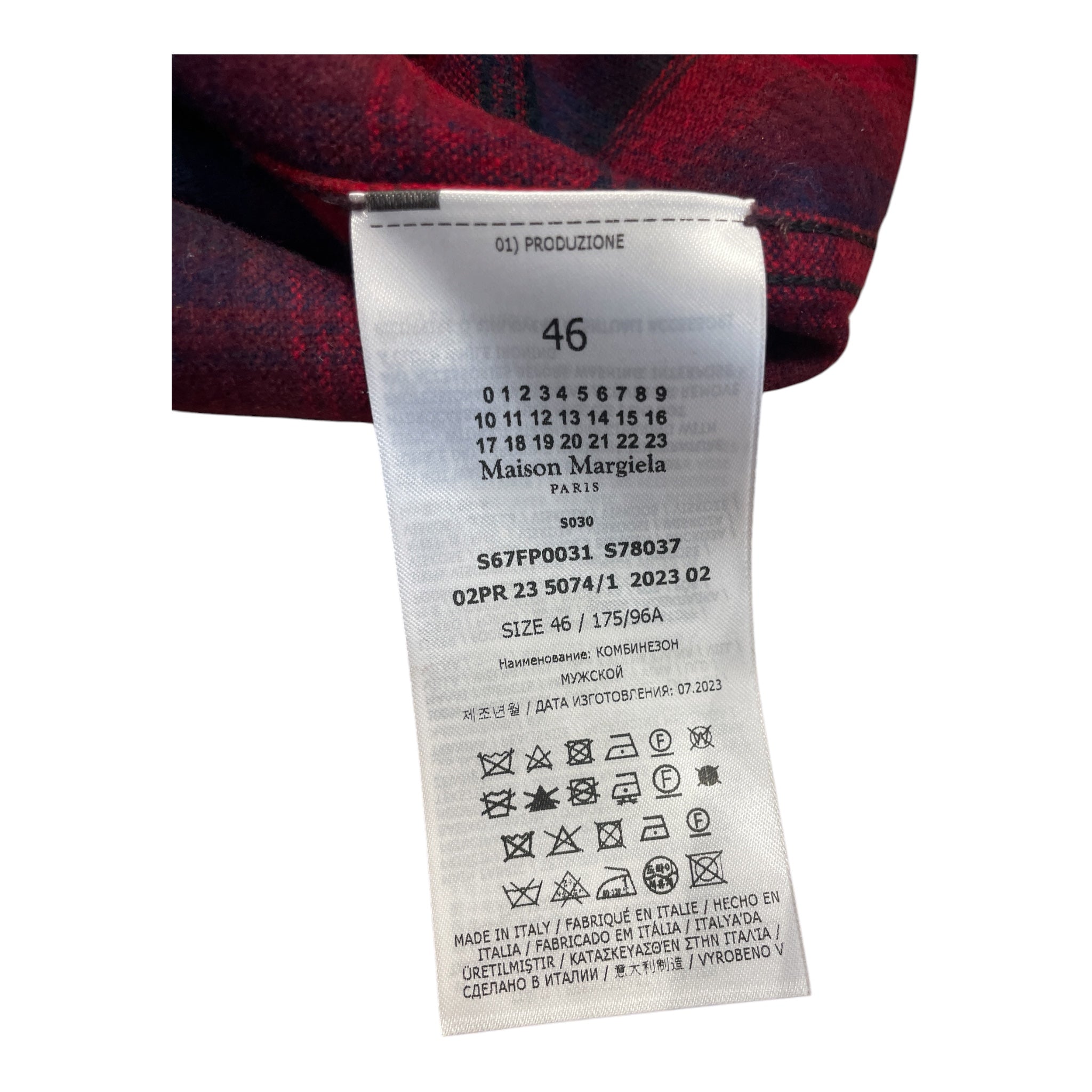 Maison Margiela/PENDLETON/Flannel Shirt/46/Cotton/RED/Plaid/MARGIELA RED FLANNEL view 4