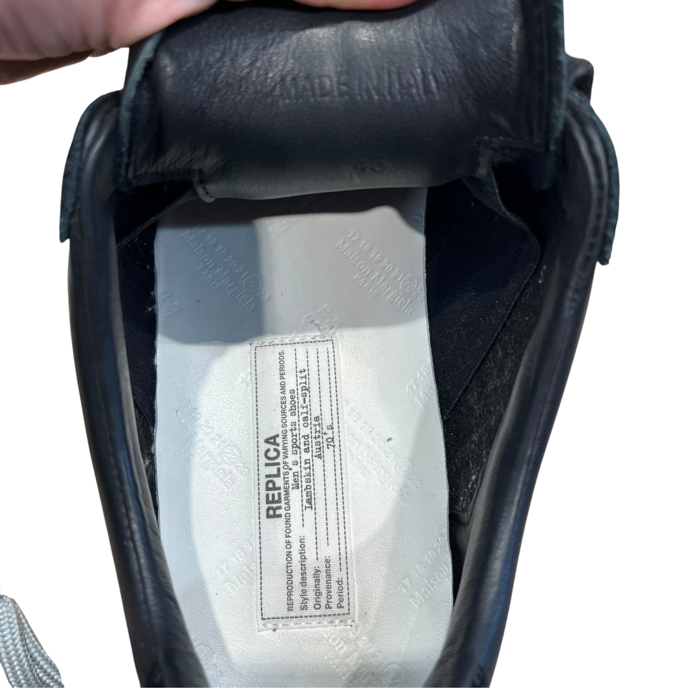 Maison Margiela/Low-Sneakers/US 12/Leather/BLK/Replica GAT view 5