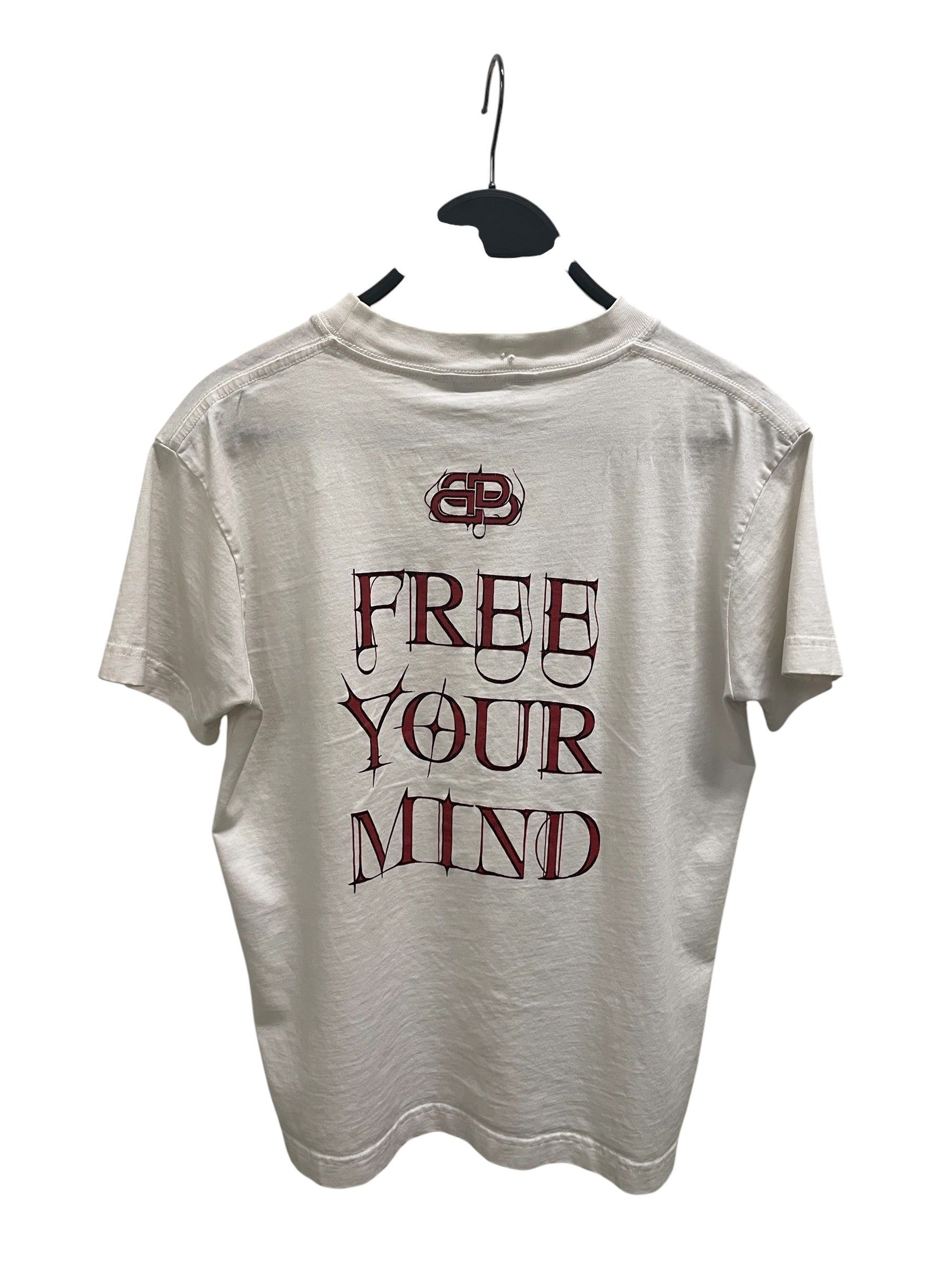 BALENCIAGA/T-Shirt/M/Cotton/WHT/FREE YOUR MIND BACK LGO view 2