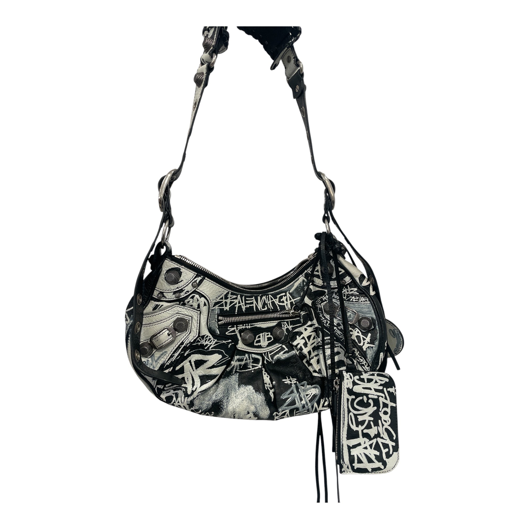 BALENCIAGA/Clutch Bag/All Over Print/Leather/BLK/Le Cagole view 1