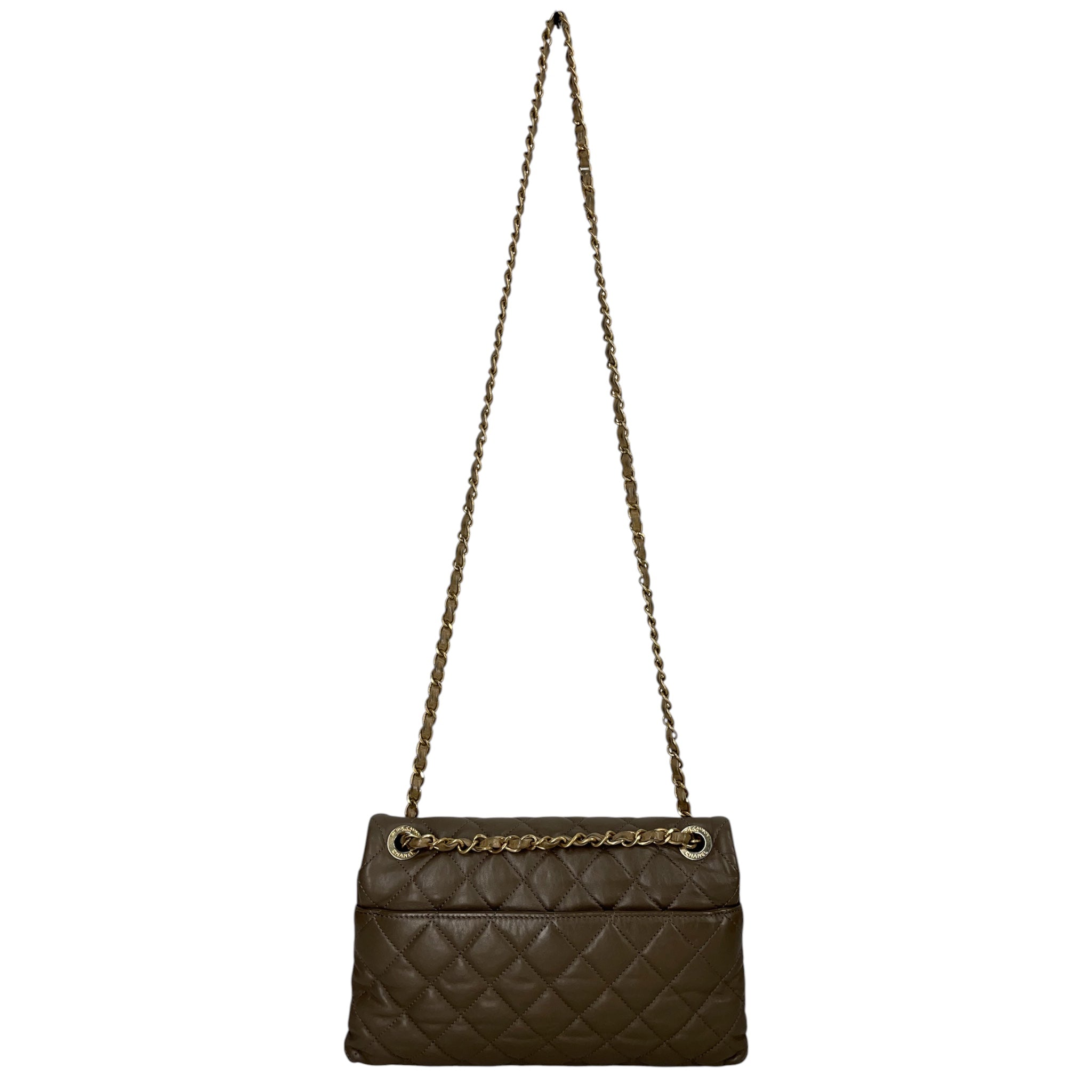 CHANEL/Cross Body Bag/Leather/KHK/18437059 KHAKI/KHAKI FLAP BAG view 2