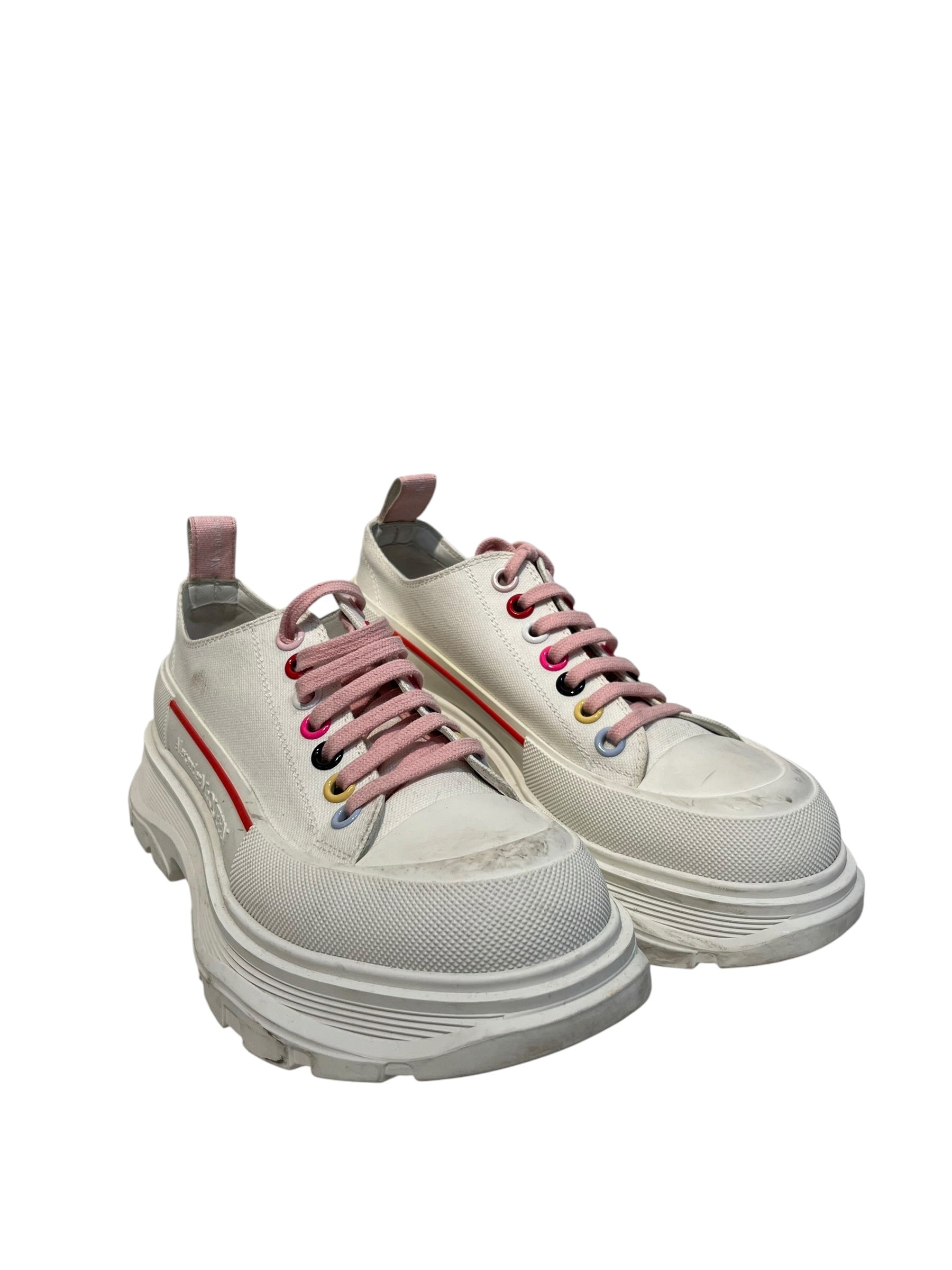Alexander McQueen/Low-Sneakers/EU 39/Cotton/WHT/ view 1