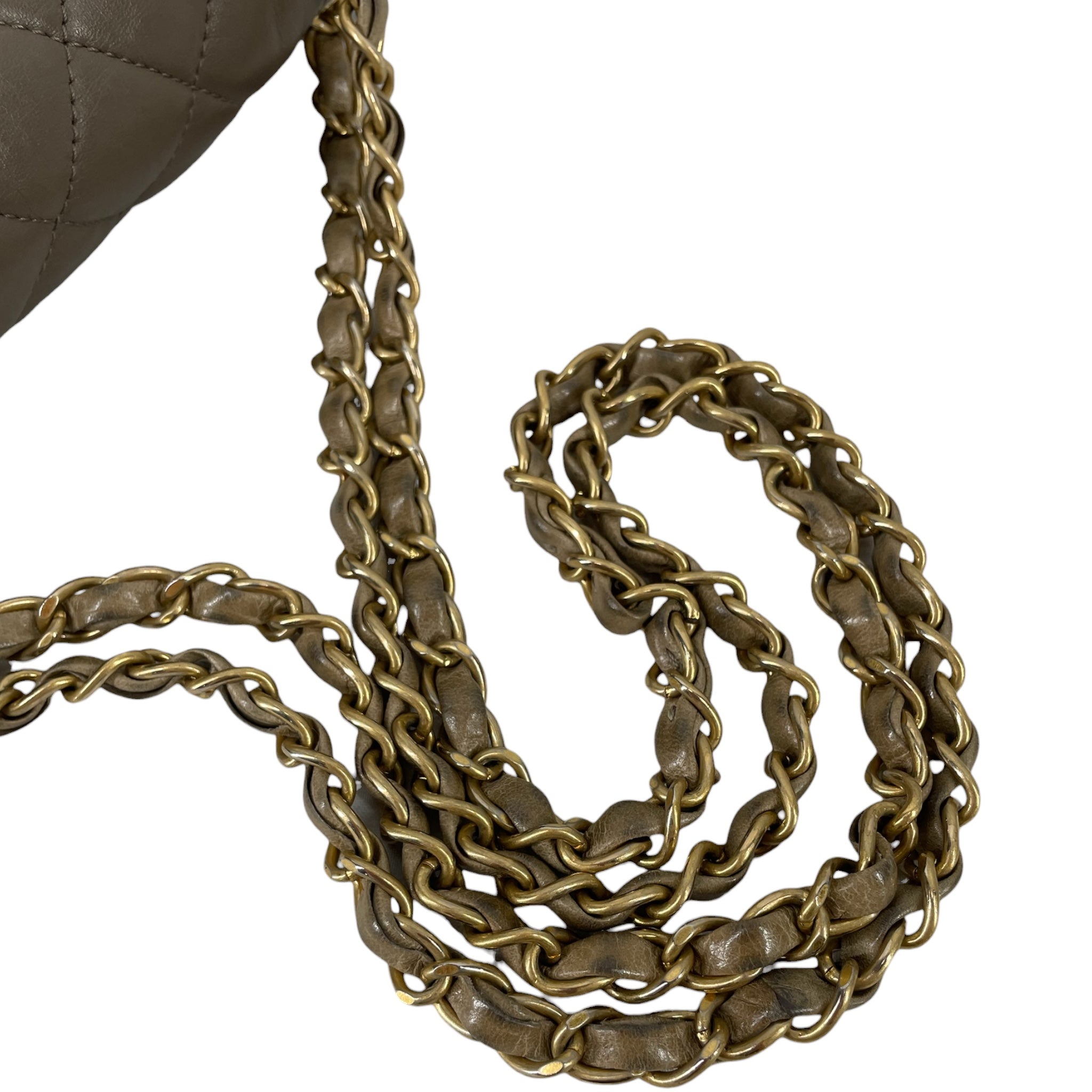 CHANEL/Cross Body Bag/Leather/KHK/18437059 KHAKI/KHAKI FLAP BAG view 5