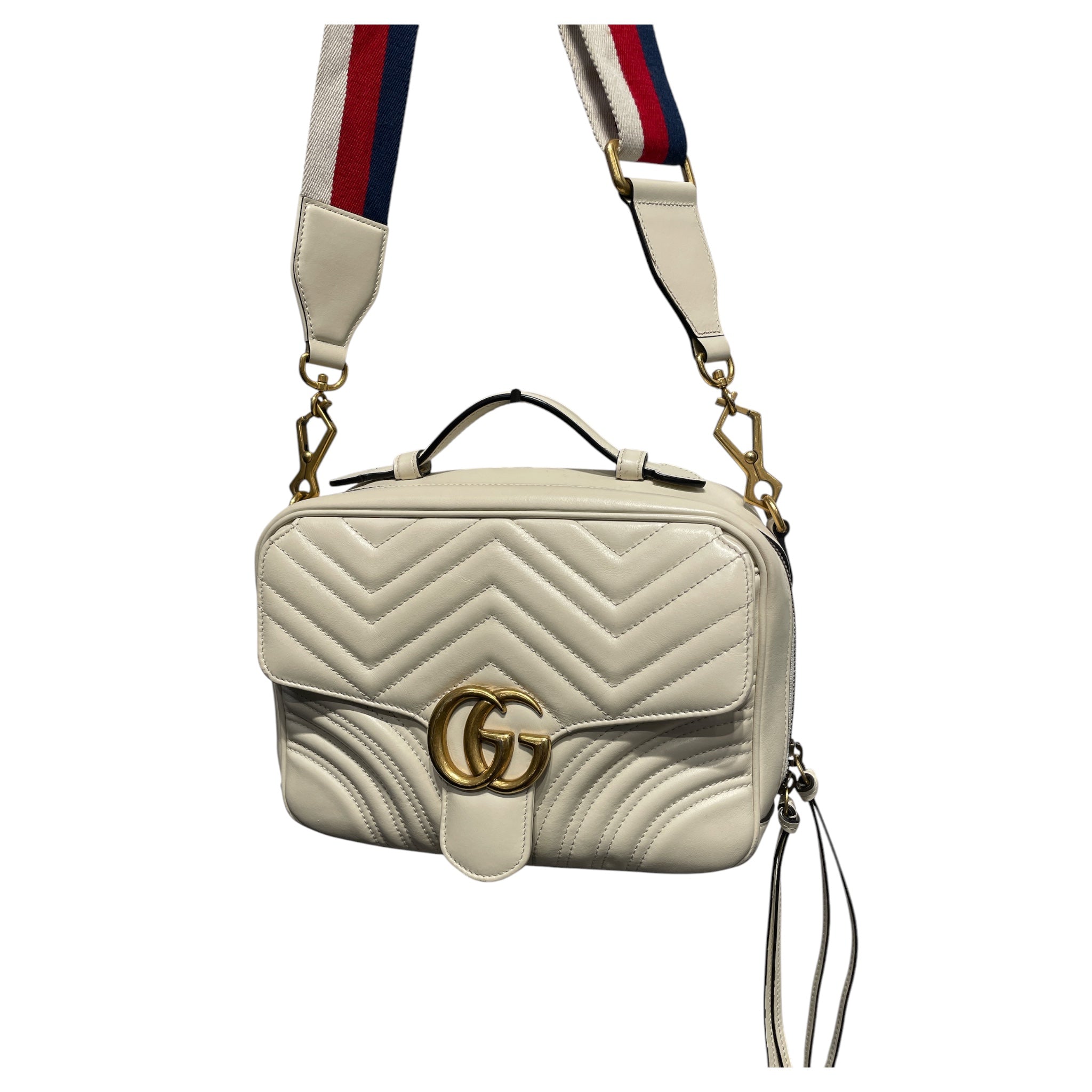 GUCCI/Bag/Leather/WHT/GG MARAMONT CROSSBODY view 1