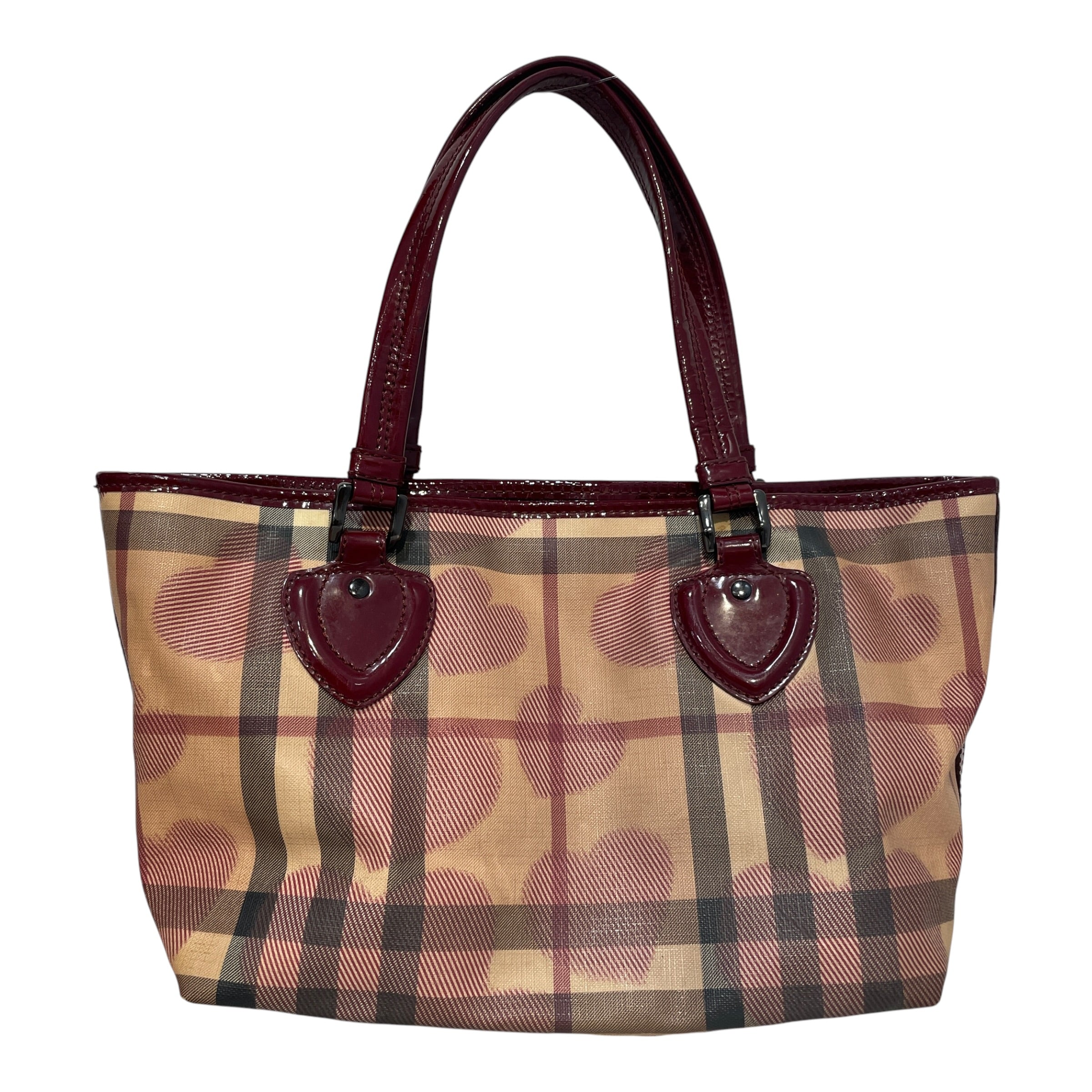 BURBERRY/Tote Bag/Plaid/Leather/BRD/Supernova Check Heart Tote view 1