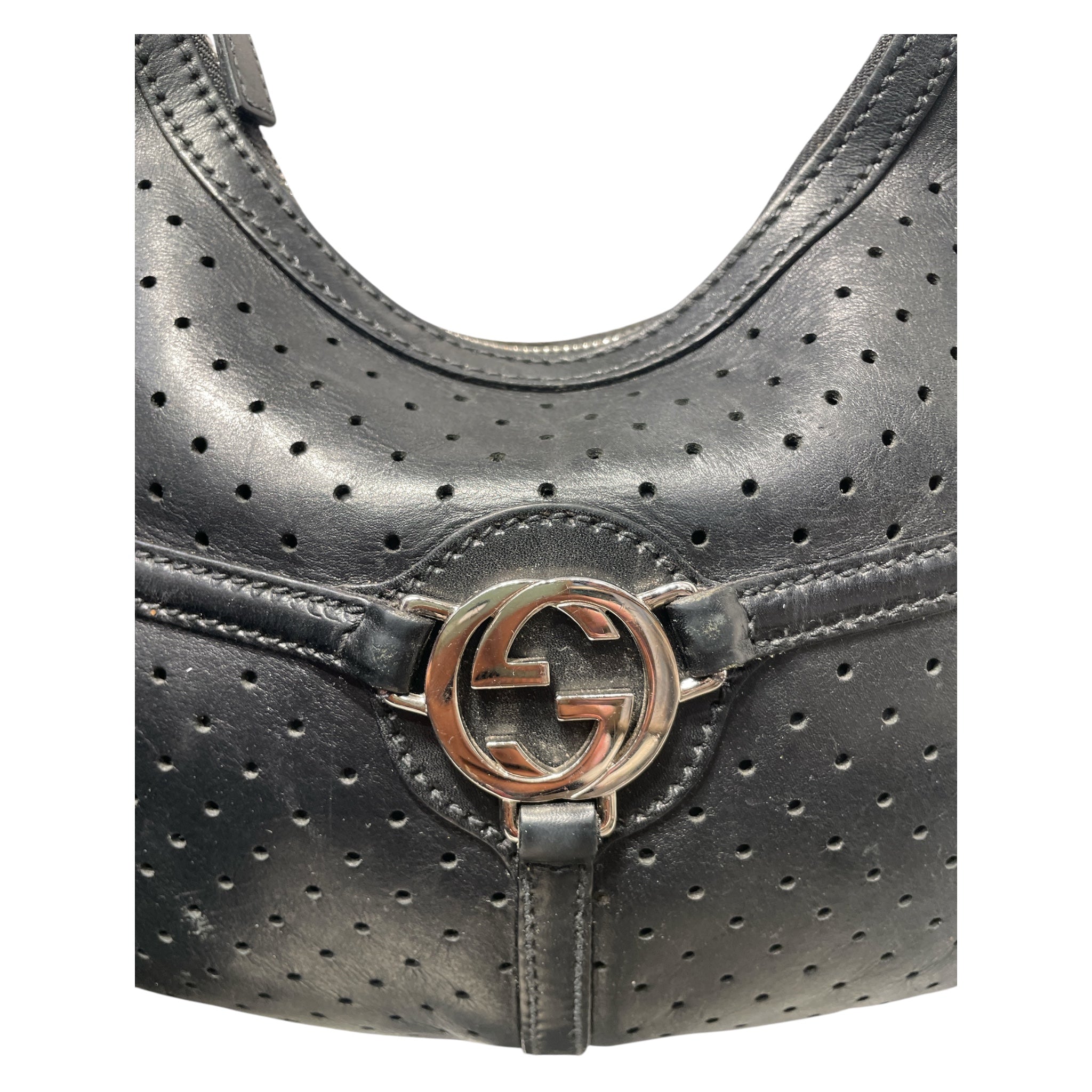 GUCCI/Hand Bag/Leather/BLK/INTERLOCKING G REINS HOBO view 5
