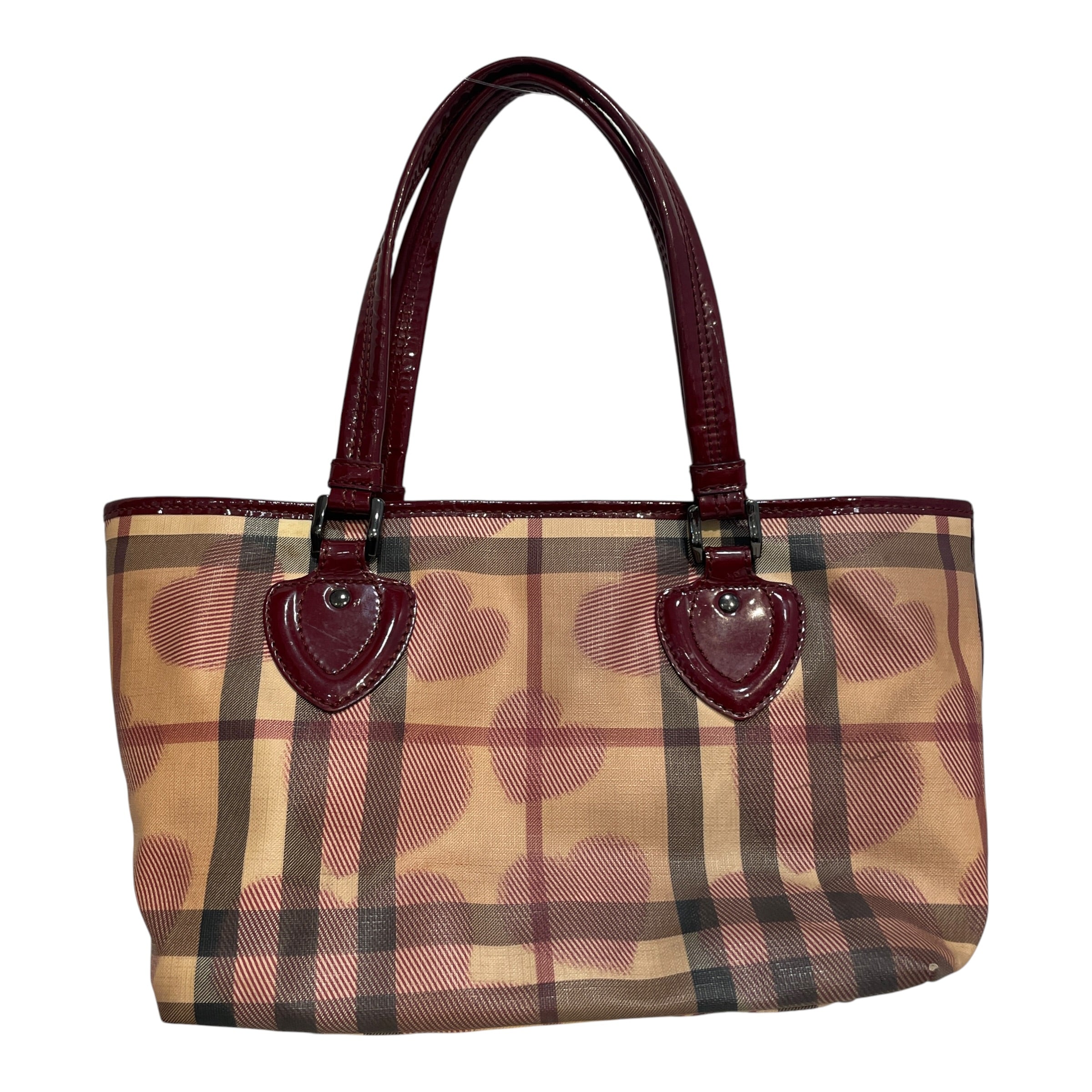 BURBERRY/Tote Bag/Plaid/Leather/BRD/Supernova Check Heart Tote view 3