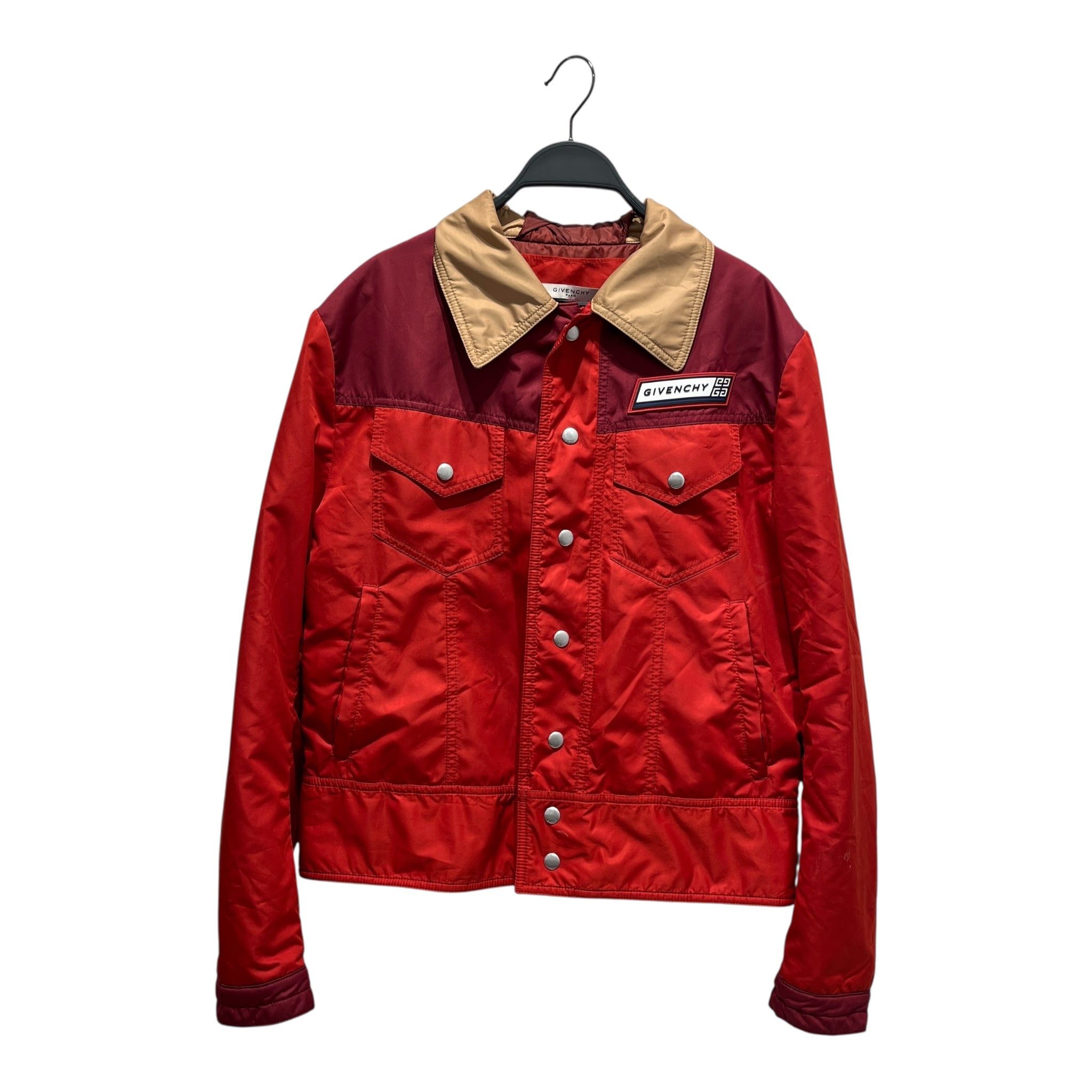 GIVENCHY/Jacket/50/Nylon/RED/trucker jacket style hood view 1