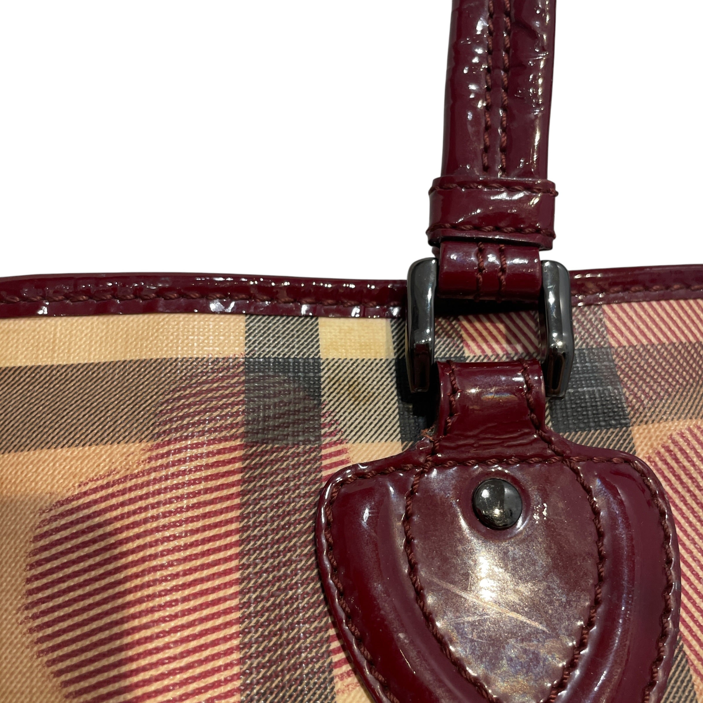 BURBERRY/Tote Bag/Plaid/Leather/BRD/Supernova Check Heart Tote view 4