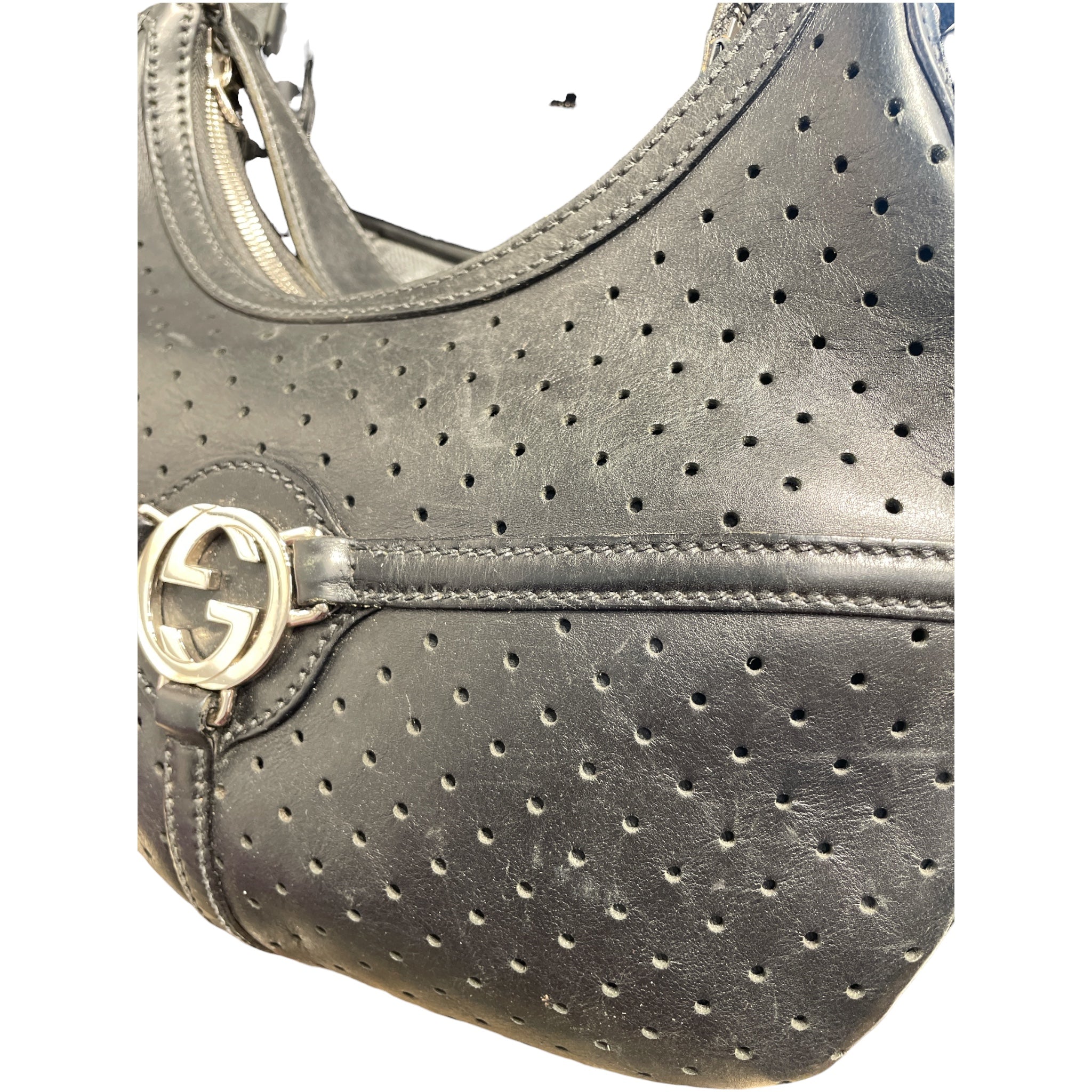 GUCCI/Hand Bag/Leather/BLK/INTERLOCKING G REINS HOBO view 6