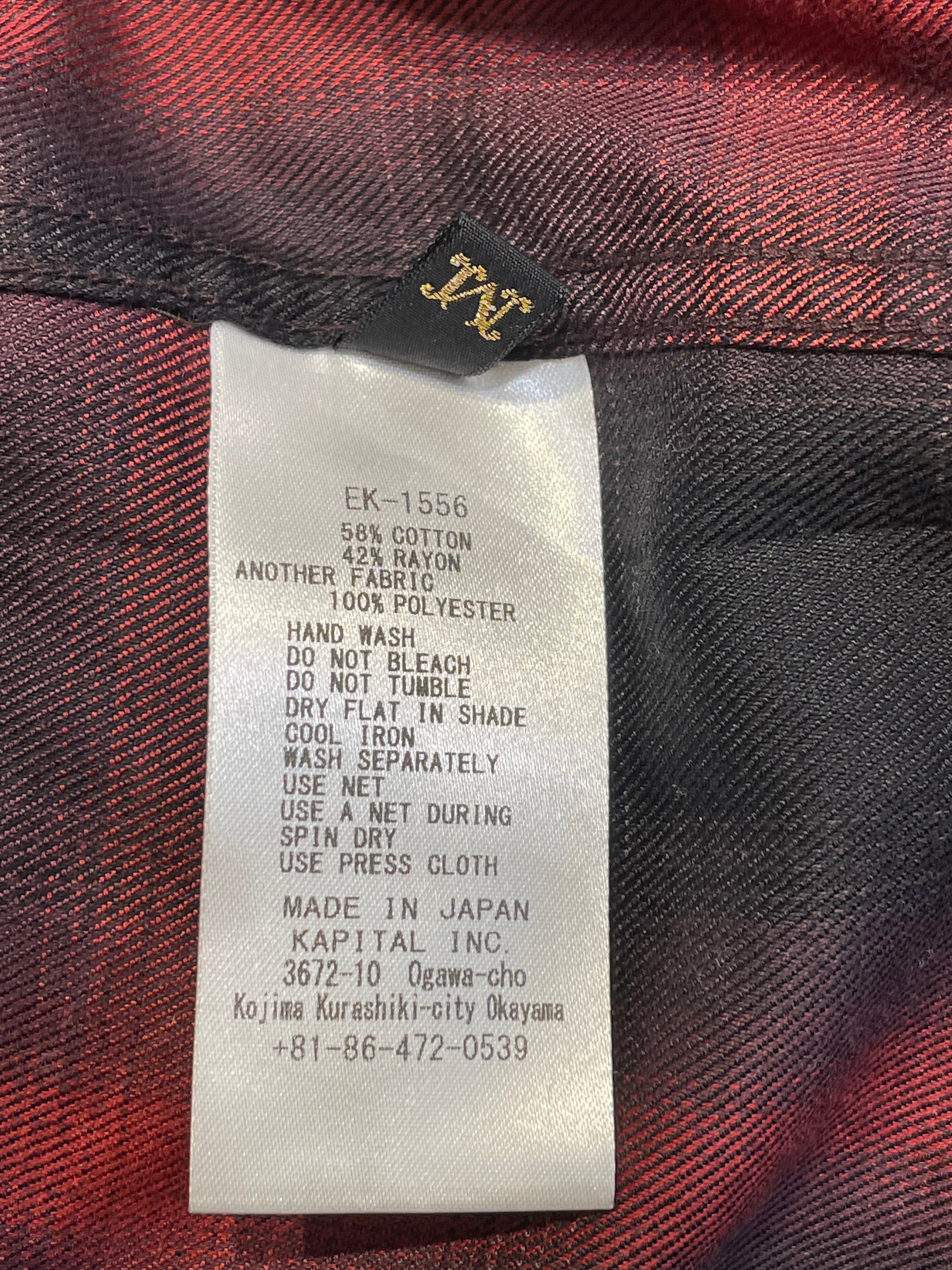 KAPITAL/Flannel Shirt/M/Plaid/Cotton/RED/ view 4