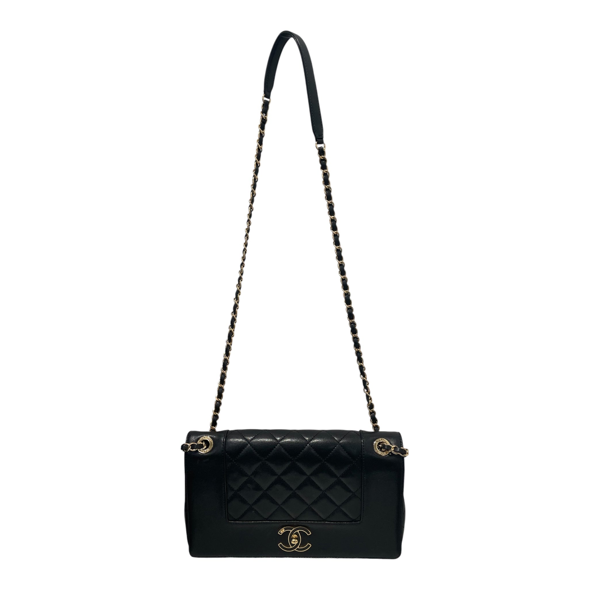 CHANEL/Cross Body Bag/Leather/BLK/MADEMOISELLE QUILTED GOLD view 1
