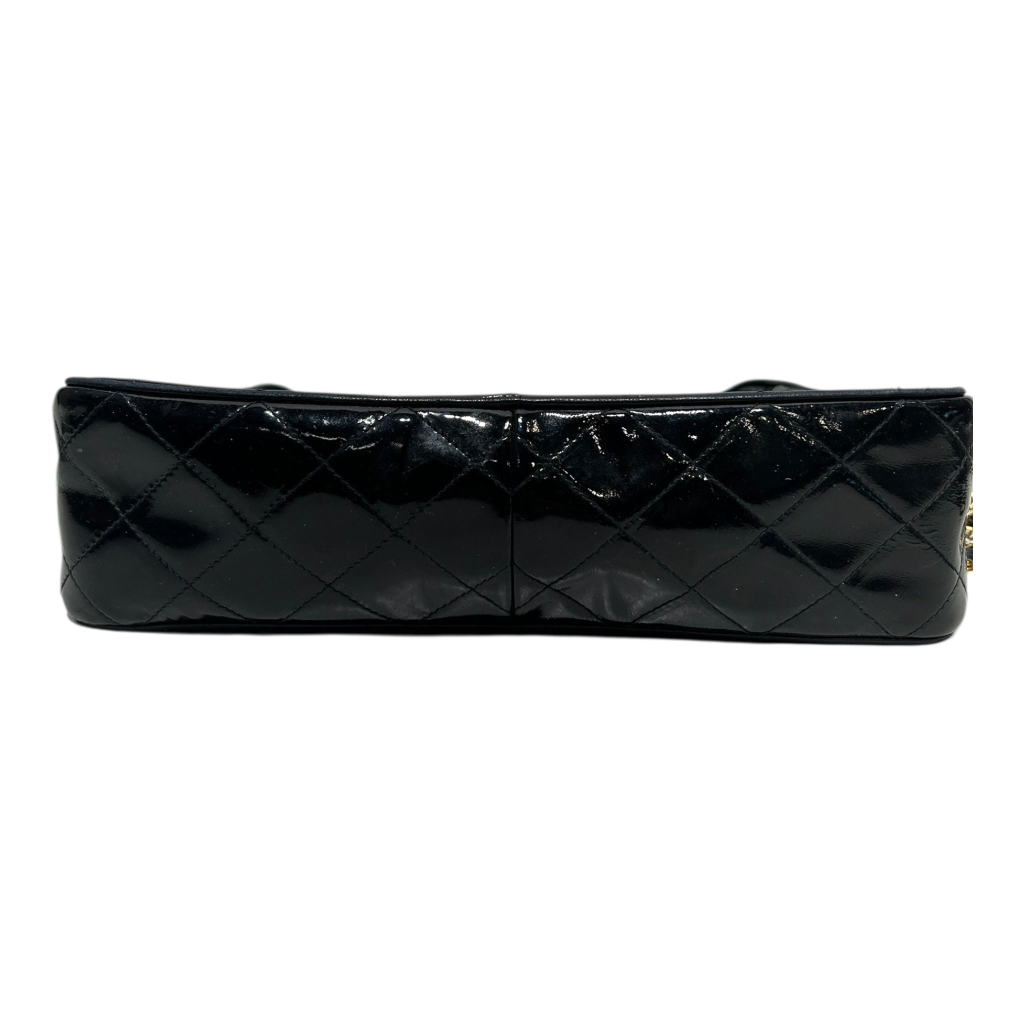 CHANEL/Cross Body Bag/Leather/BLK/PATENT CC view 3