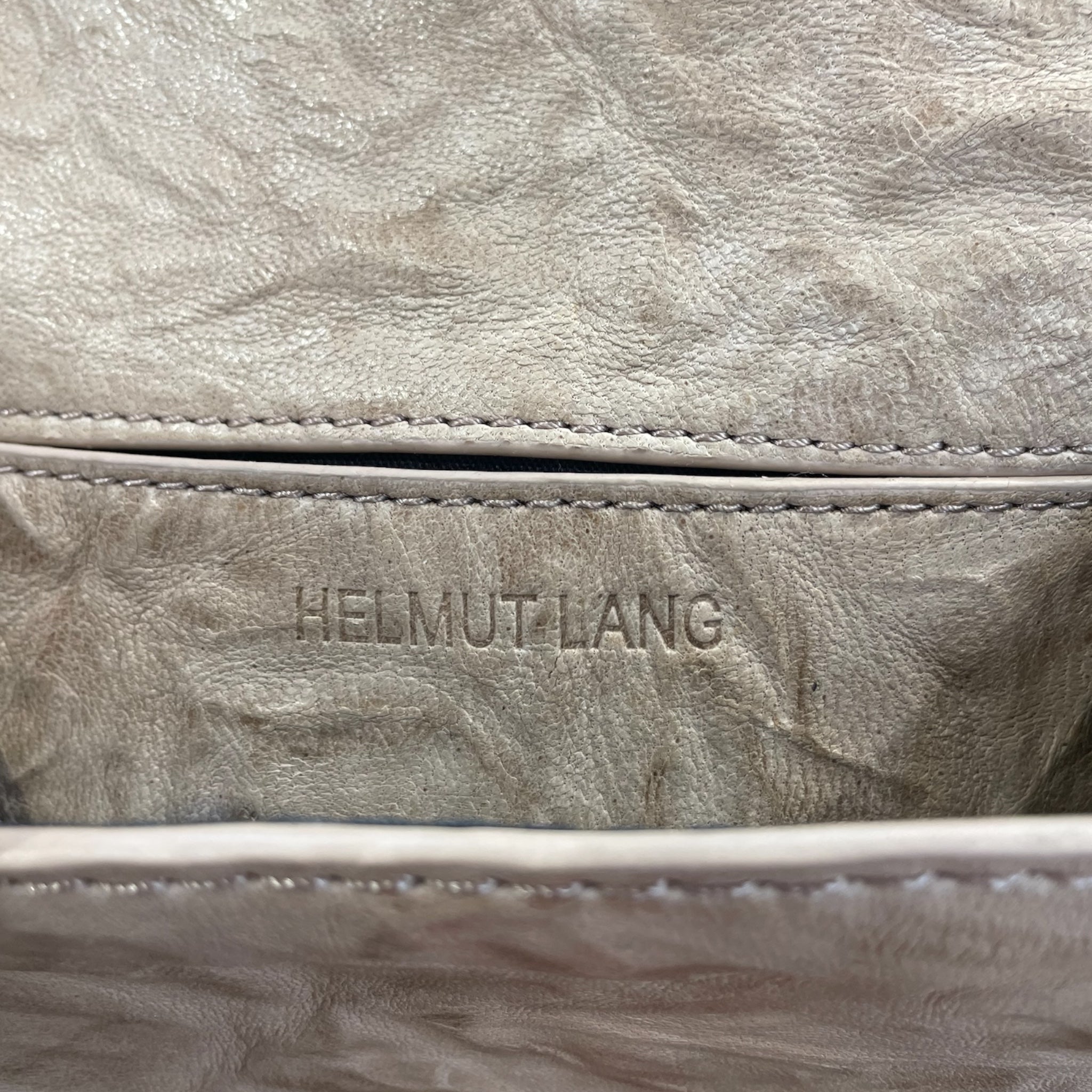 Helmut Lang/Cross Body Bag/Leather/BEG/BLK CHAIN SQUARE view 4