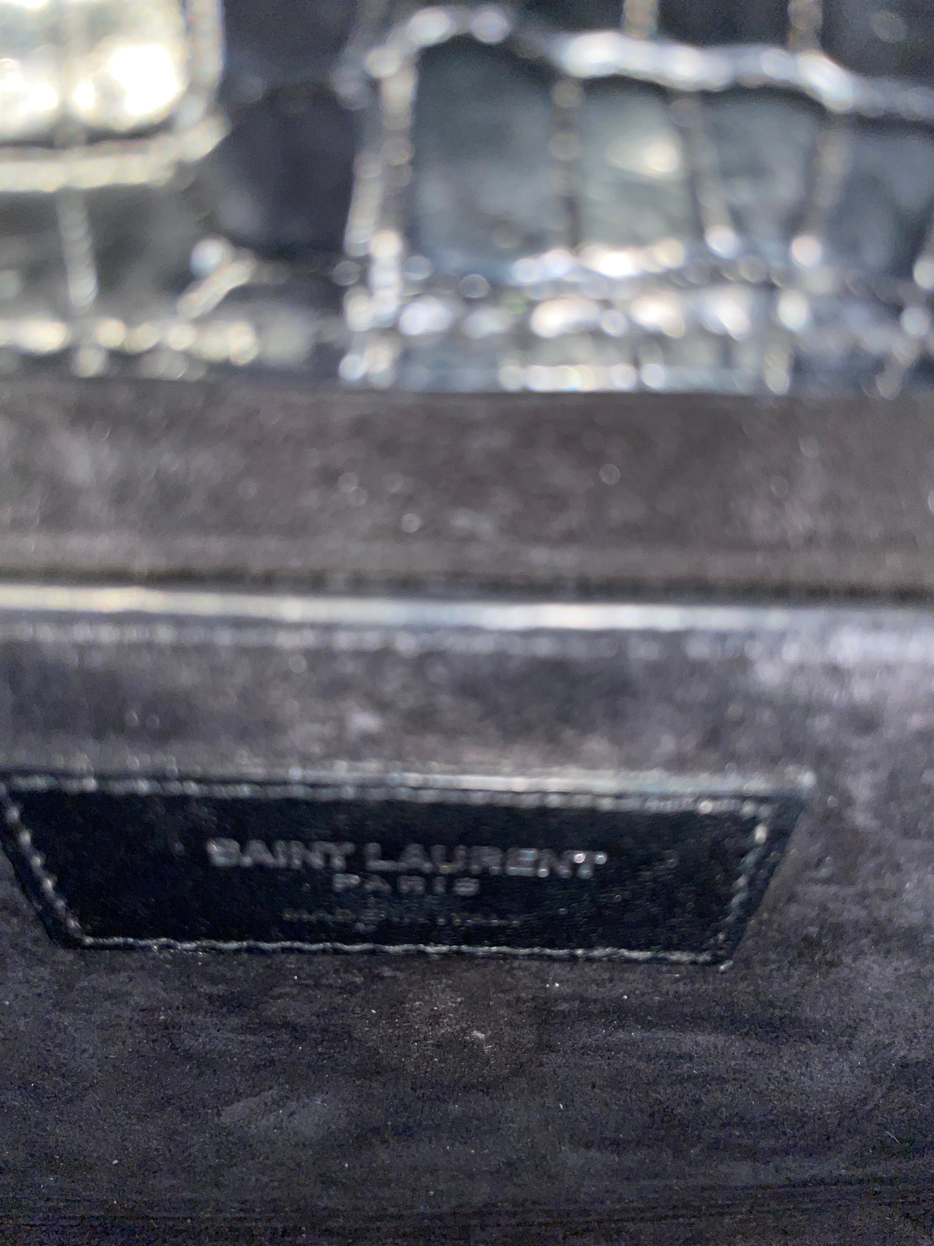 SAINT LAURENT/Cross Body Bag/Animal Pattern/Leather/BLK/CROC EMBOSSED view 5