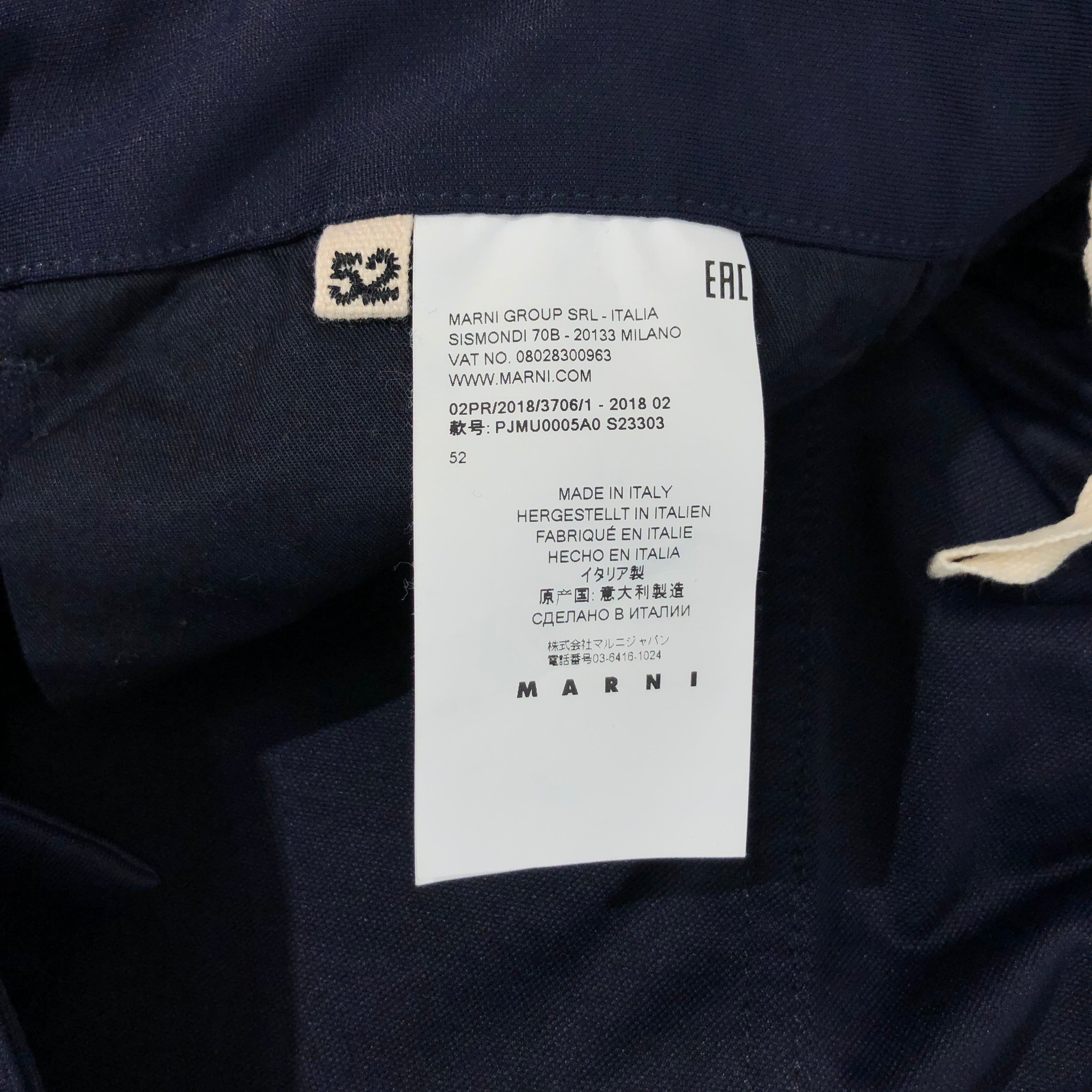 MARNI/Pants/52/Polyester/NVY/BUNNY PATCH view 1