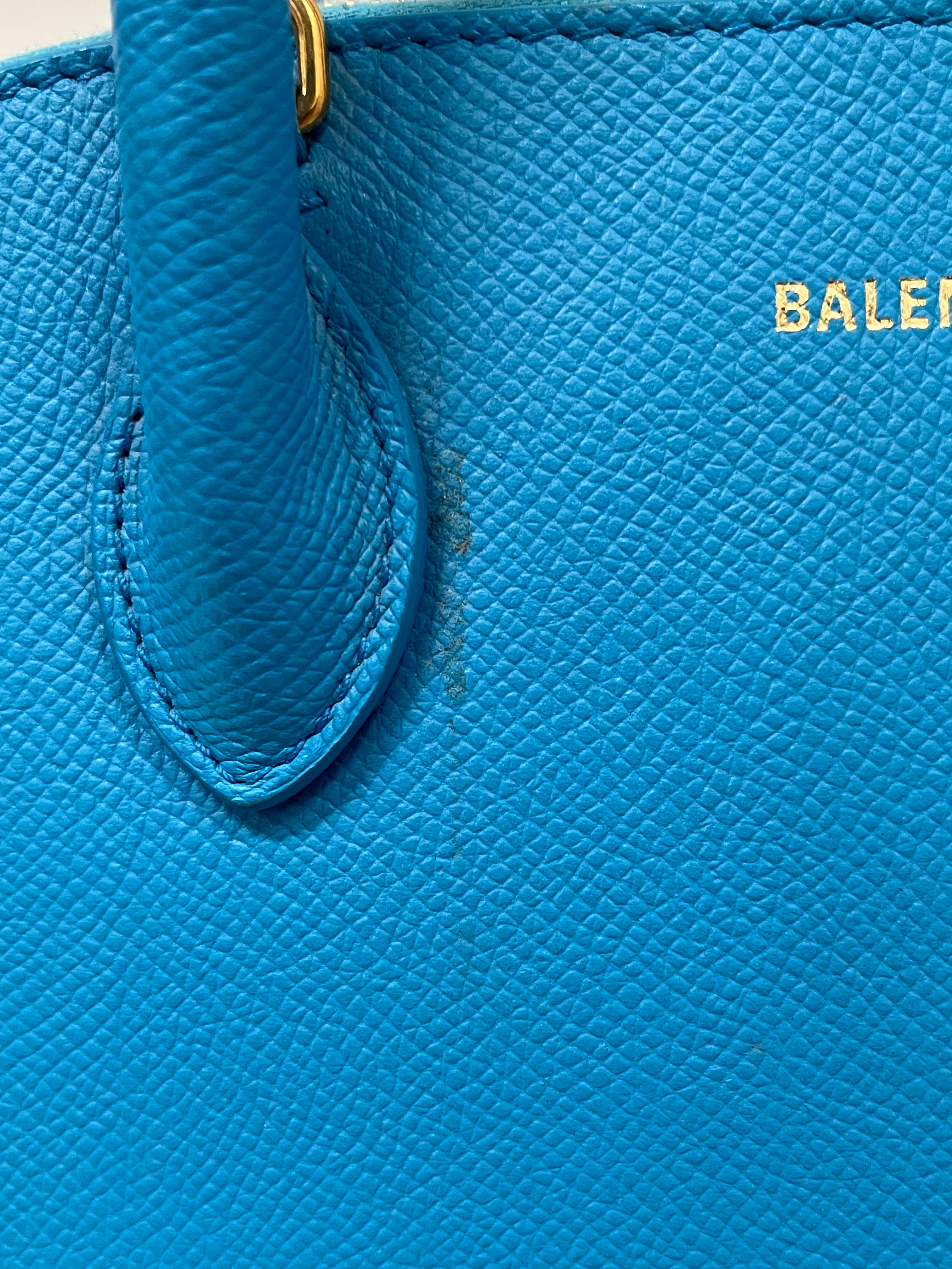 BALENCIAGA/Bag/Leather/BLU/VILLE BAG W BLACK BOLD LOGO view 5