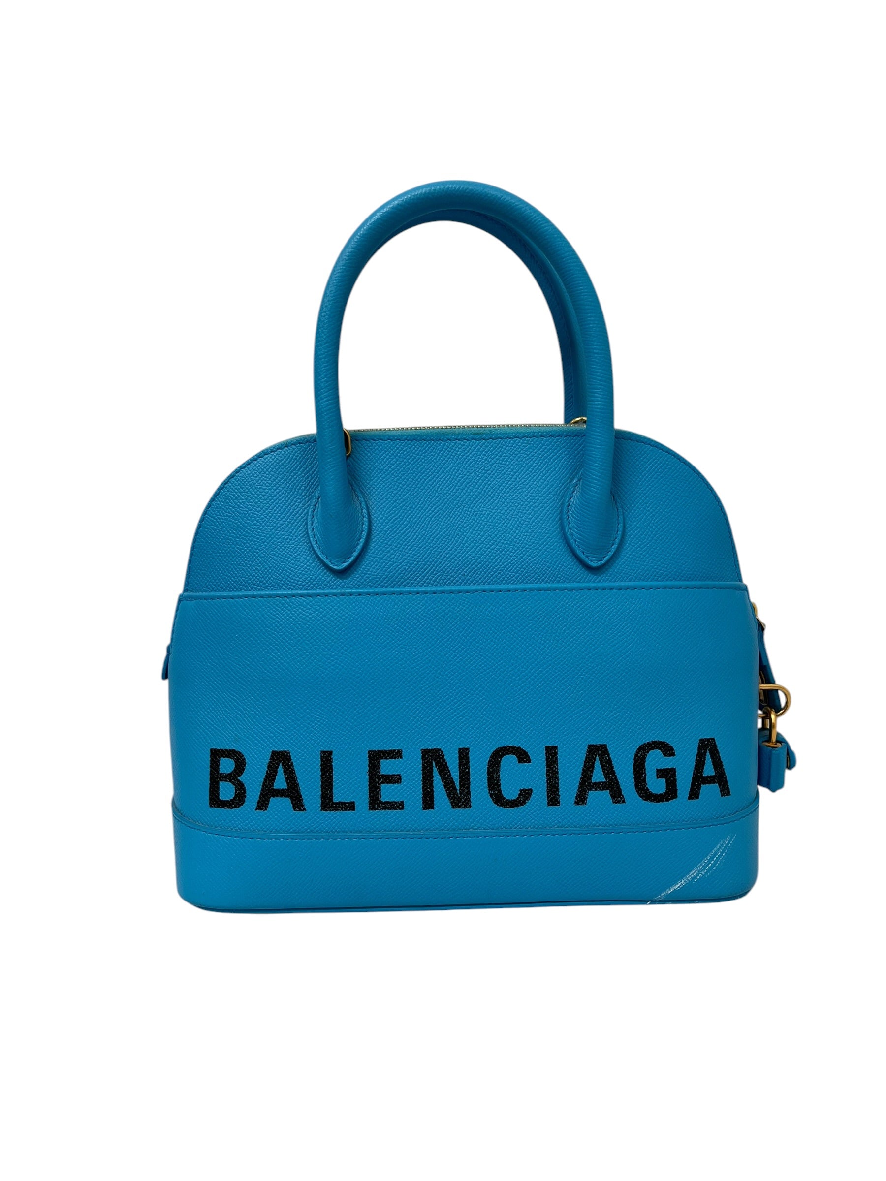 BALENCIAGA/Bag/Leather/BLU/VILLE BAG W BLACK BOLD LOGO view 2