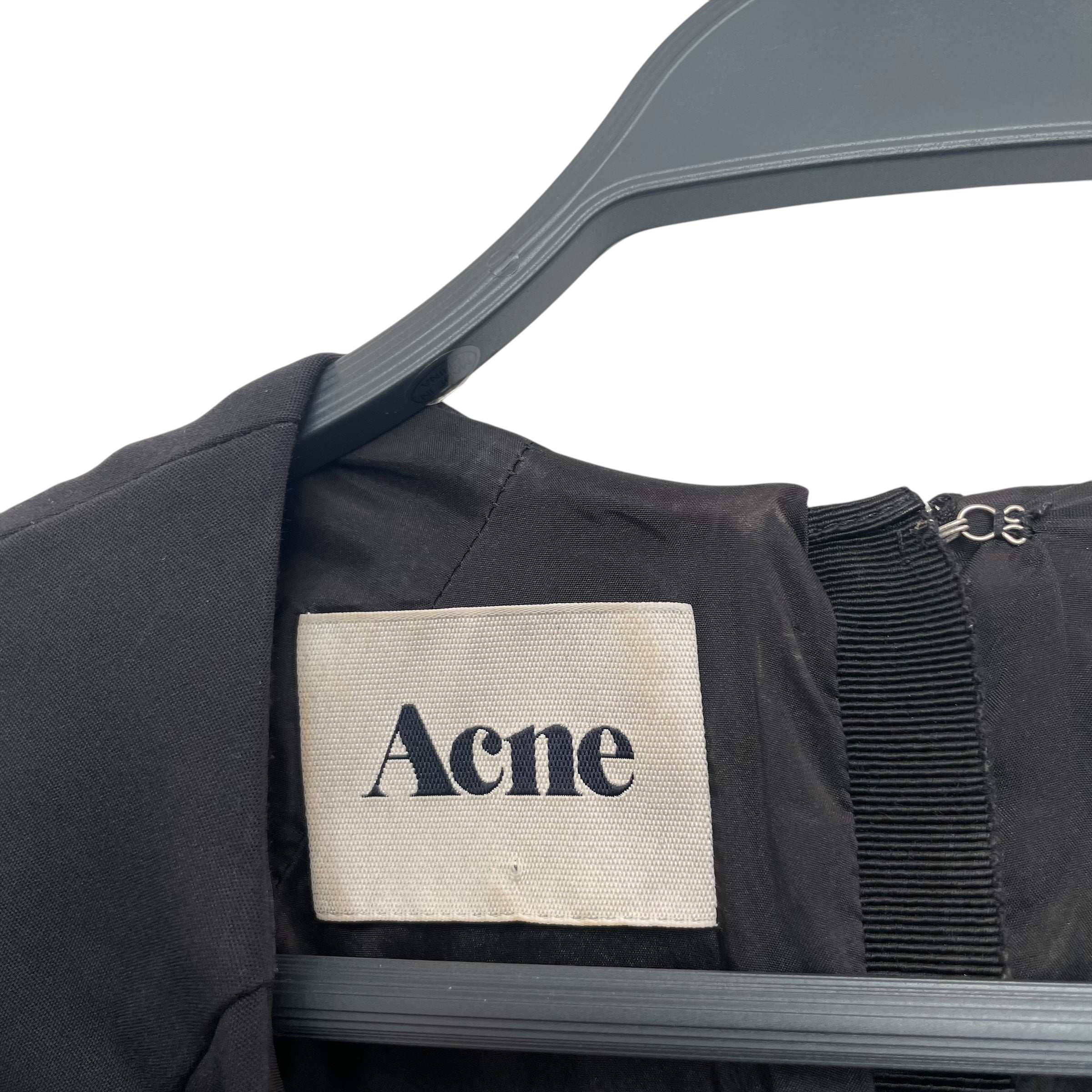 Acne Studios/SS Dress/28/Polyester/BLK/ARM RUFFLE/BCK ZIPP/RN131738 view 3