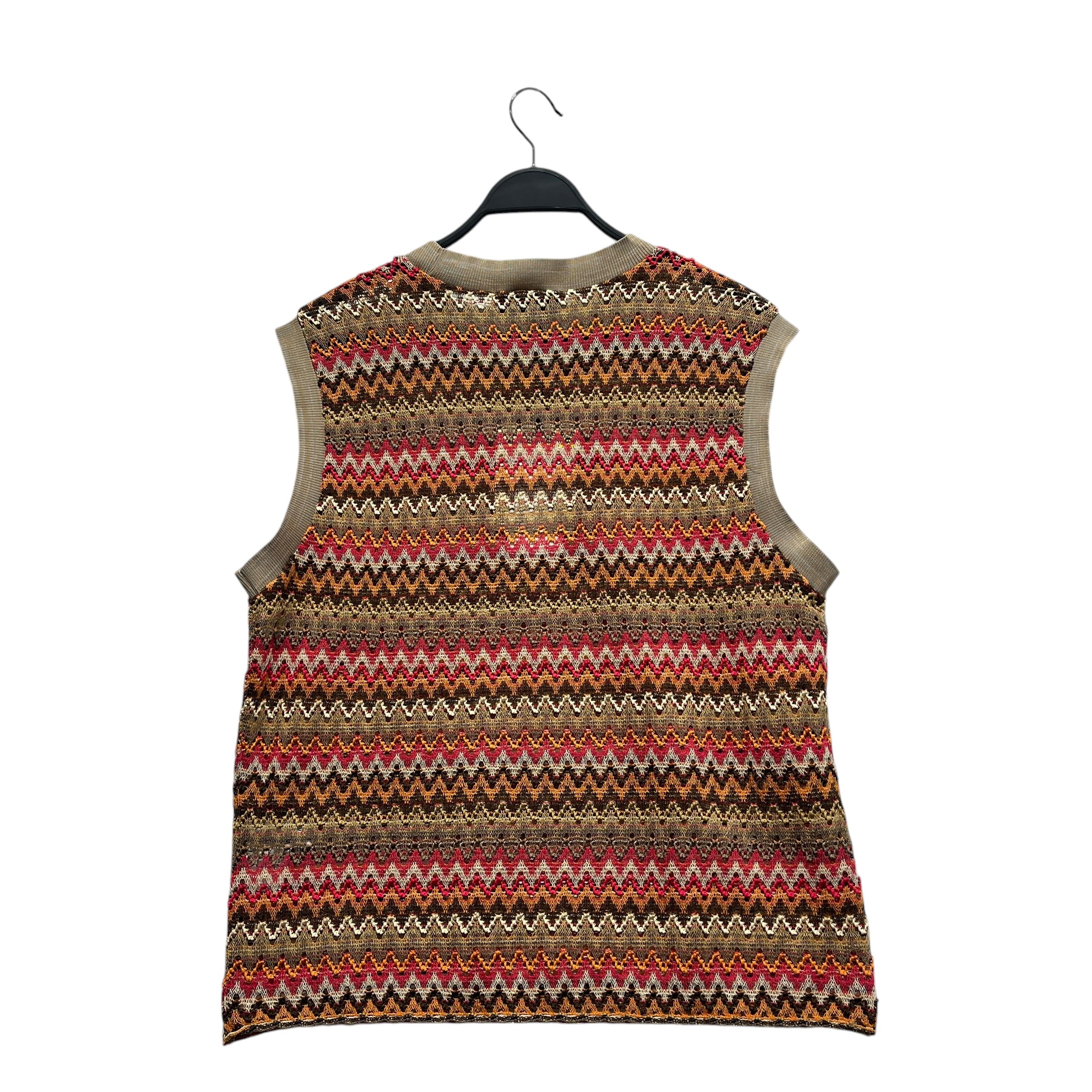 Andersson Bell/Knitted Vest/M/Graphic/Polyester/BEG/CHEVRON KNIT SWEATER VEST view 2