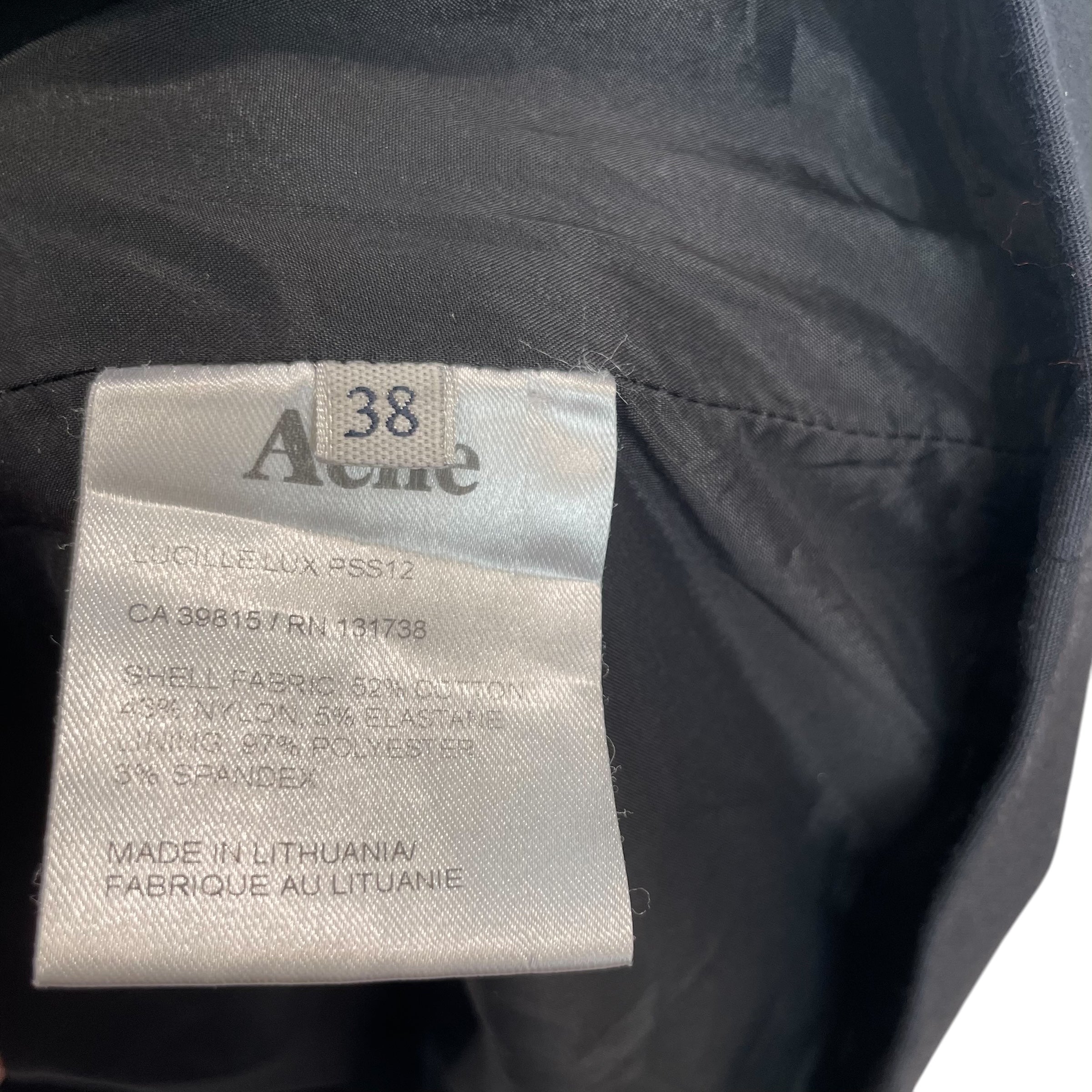 Acne Studios/SS Dress/28/Polyester/BLK/ARM RUFFLE/BCK ZIPP/RN131738 view 4