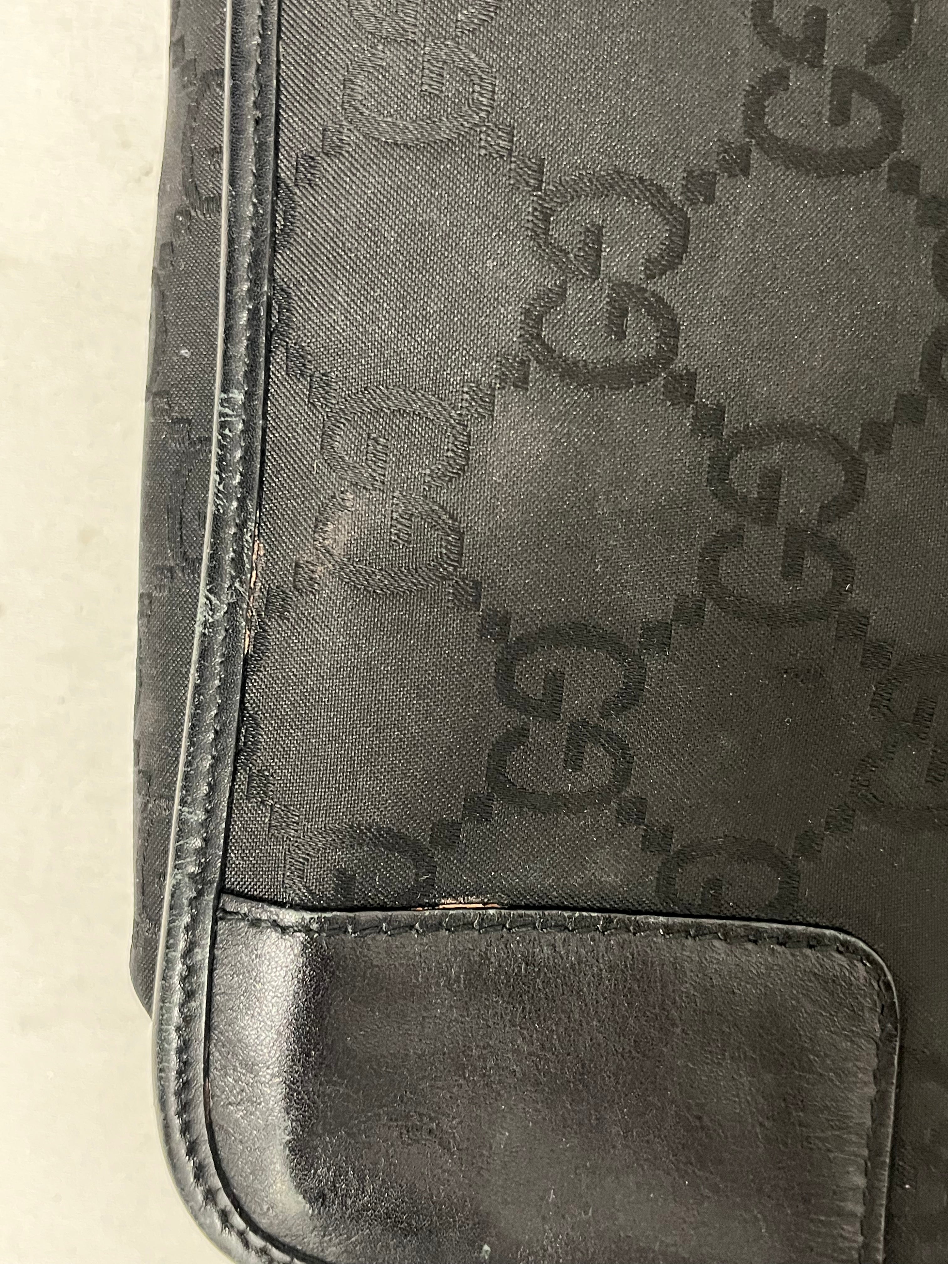 GUCCI/Tote Bag/Monogram/Nylon/BLK/GG NYLON LEATHER HOBO view 4