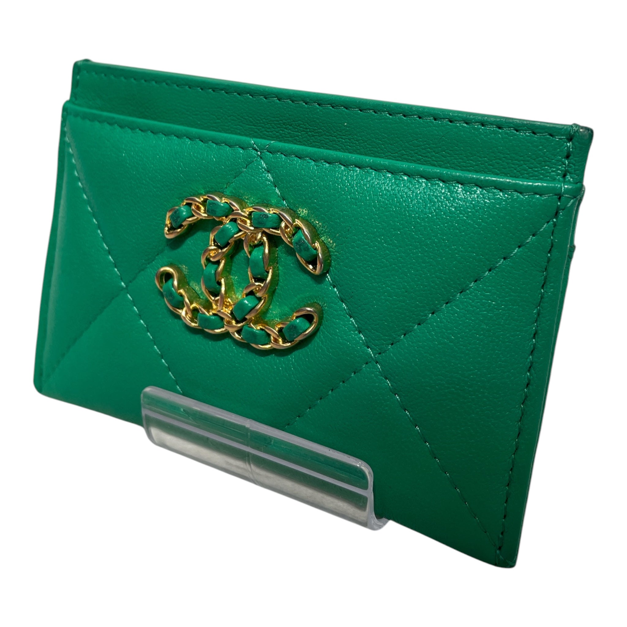 CHANEL/Wallet/Leather/GRN/L's/CHANEL 19 CARD HOLDER view 1