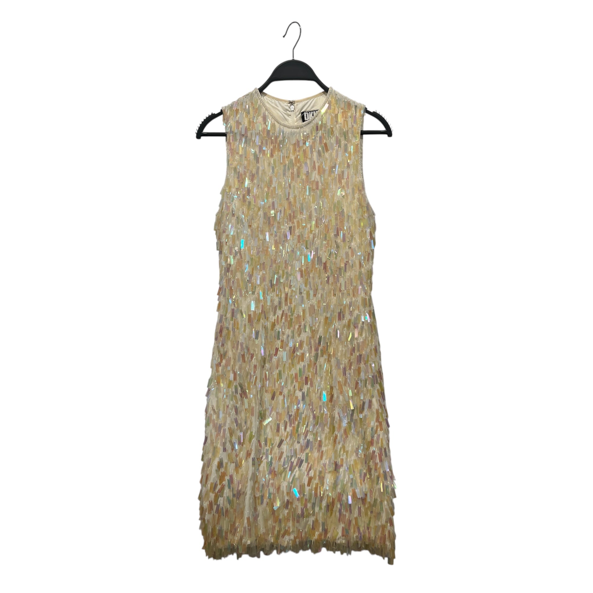 DKNY(DONNA KARAN NEW YORK)/SL Dress/4/Iridescent/Silk/CRM/Mini Length/Sequinned Mini Rare view 1