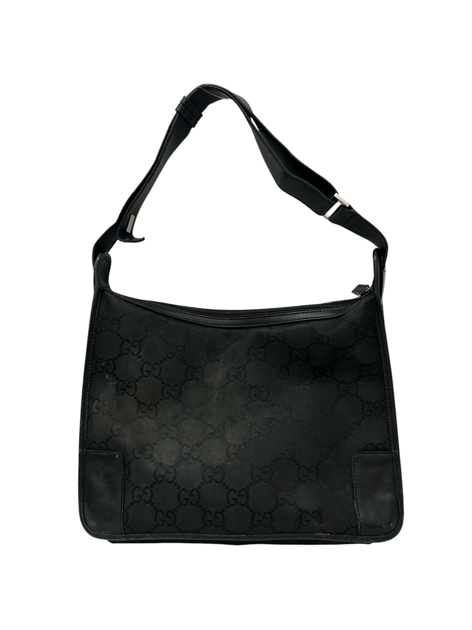 GUCCI/Tote Bag/Monogram/Nylon/BLK/GG NYLON LEATHER HOBO view 2