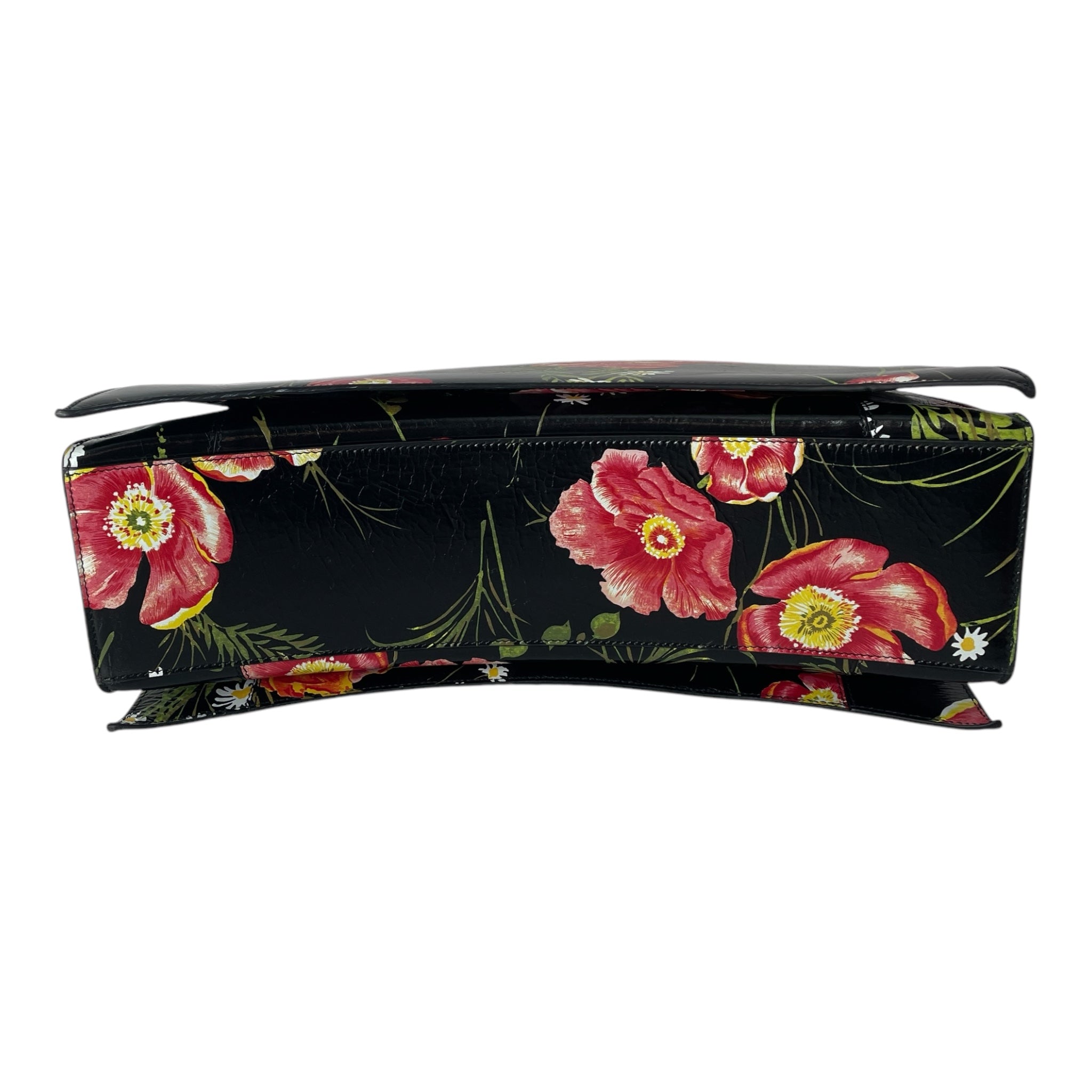 BALENCIAGA/Boston Bag/All Over Print/Leather/BLK/floral large bag view 3