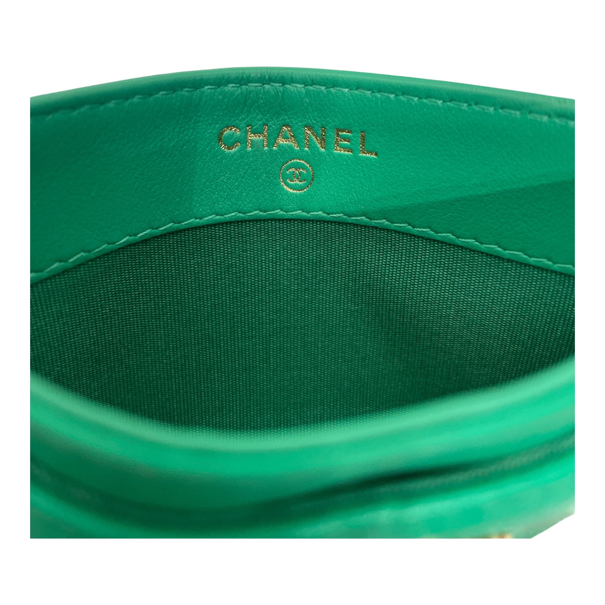 CHANEL/Wallet/Leather/GRN/L's/CHANEL 19 CARD HOLDER view 4