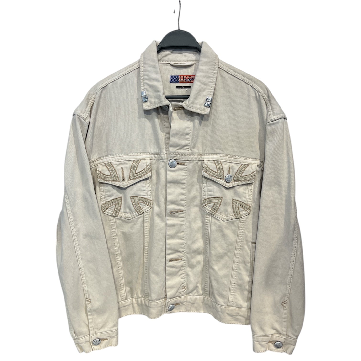 ALICE HOLLYWOOD/ksubi/Denim Jkt/XL/Denim/CRM/CROSS STITCHED POCKETS view 1