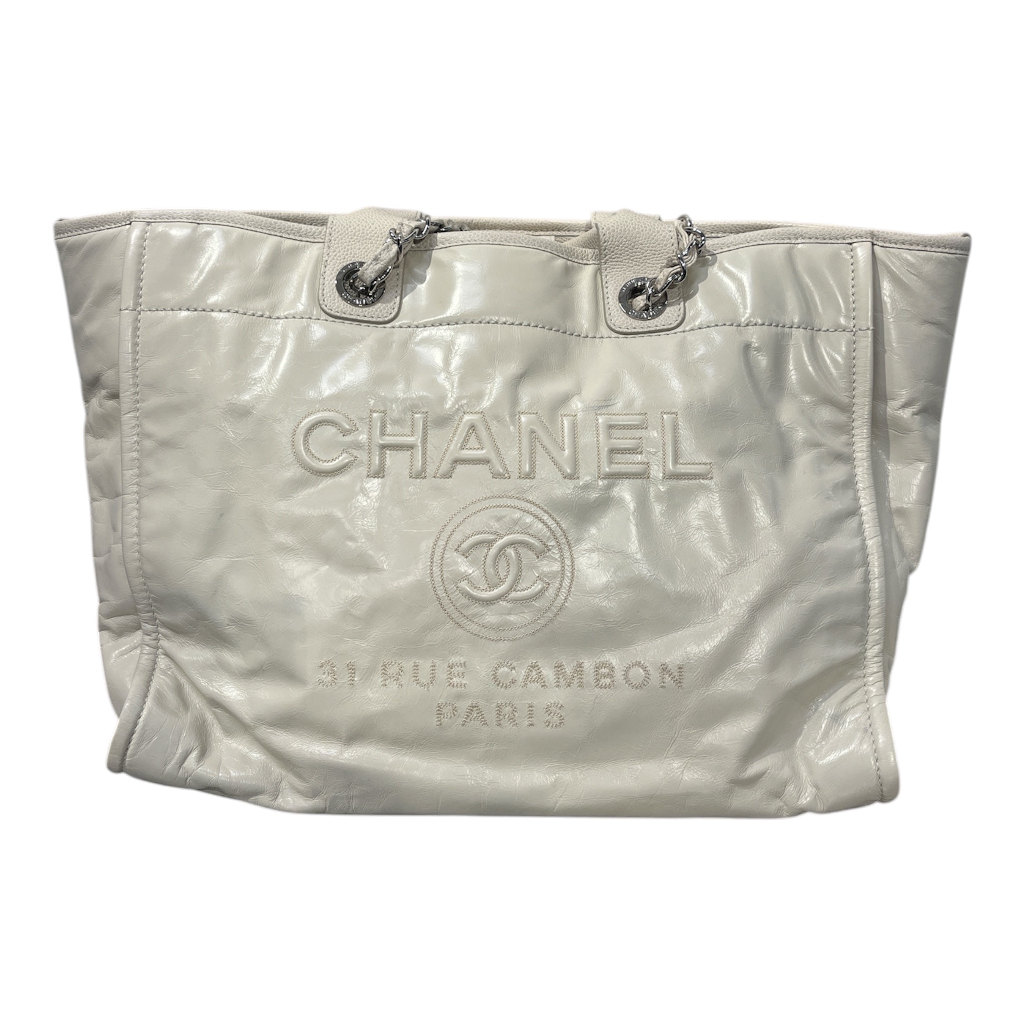 CHANEL/Tote Bag/Leather/CRM/TOTE SILVER HARDWARE view 1