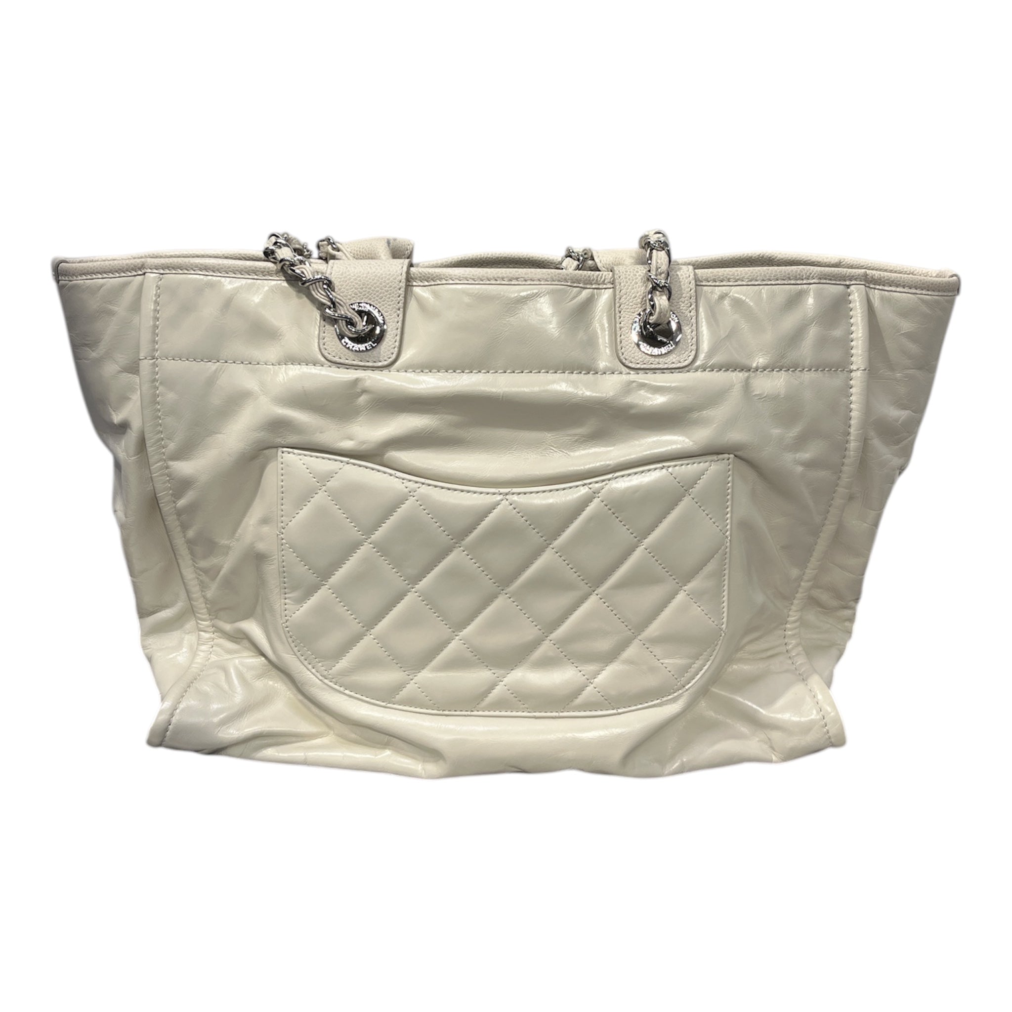 CHANEL/Tote Bag/Leather/CRM/TOTE SILVER HARDWARE view 2