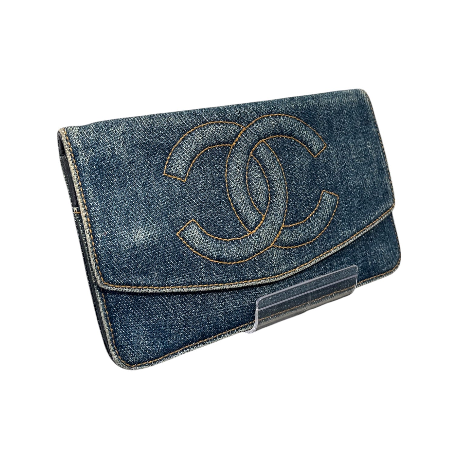 CHANEL/Long Wallet/Denim/IDG/L's/DENIM LONG WALLET DOUBLE C view 1