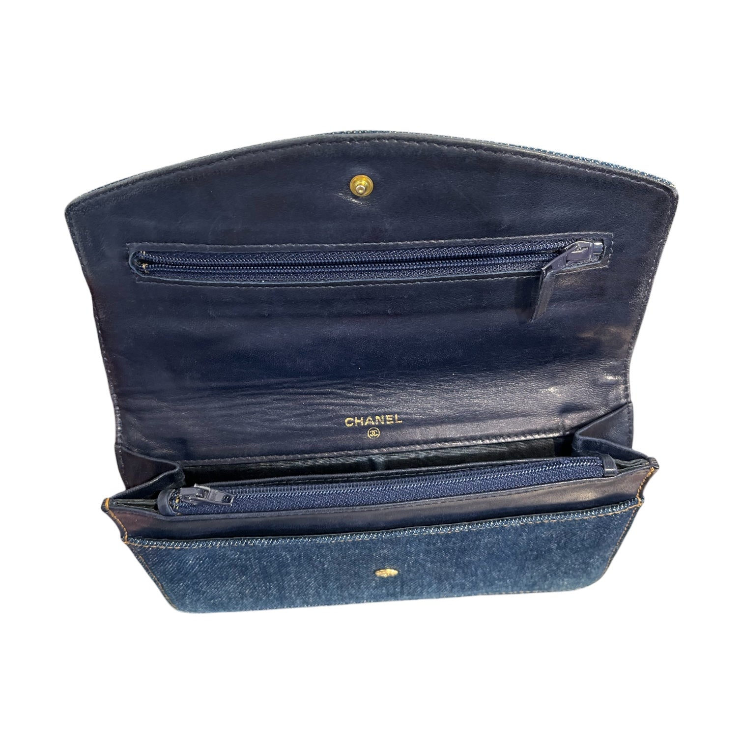 CHANEL/Long Wallet/Denim/IDG/L's/DENIM LONG WALLET DOUBLE C view 3