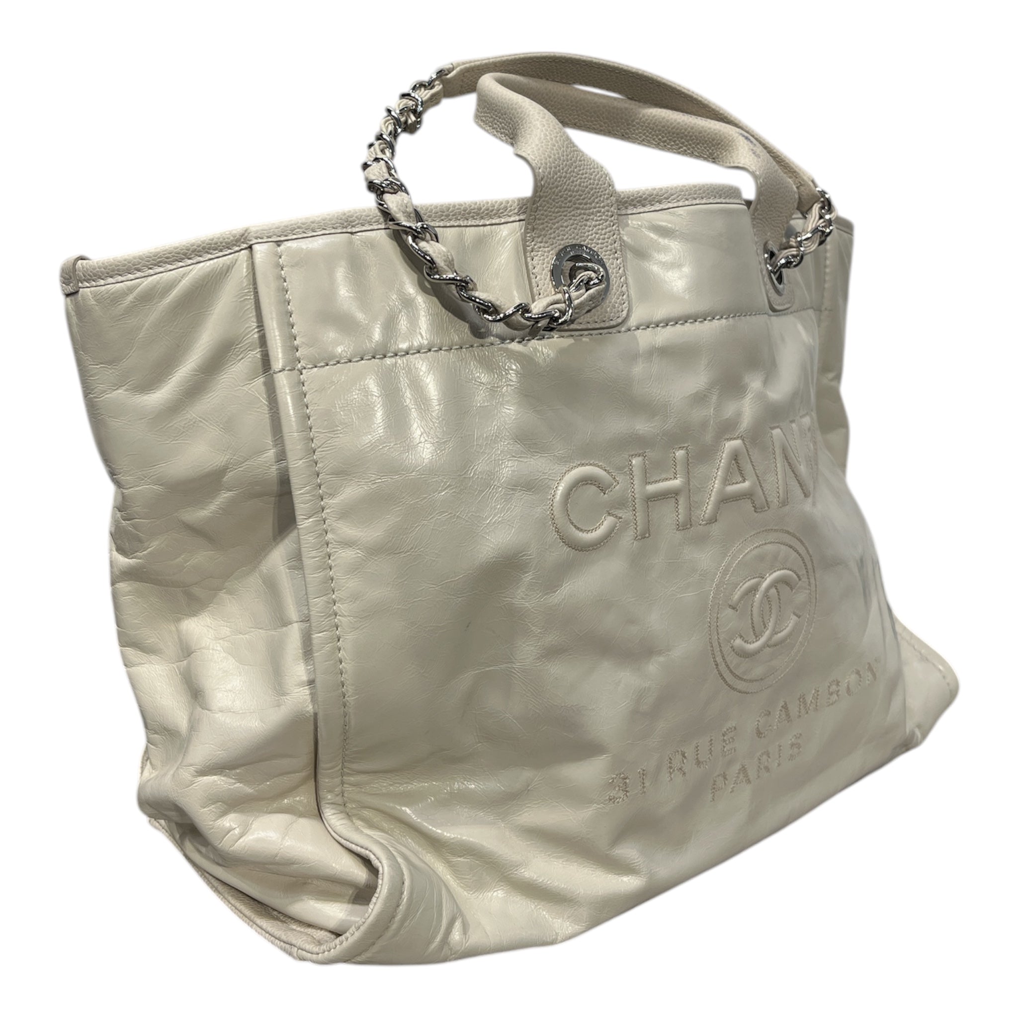 CHANEL/Tote Bag/Leather/CRM/TOTE SILVER HARDWARE view 6