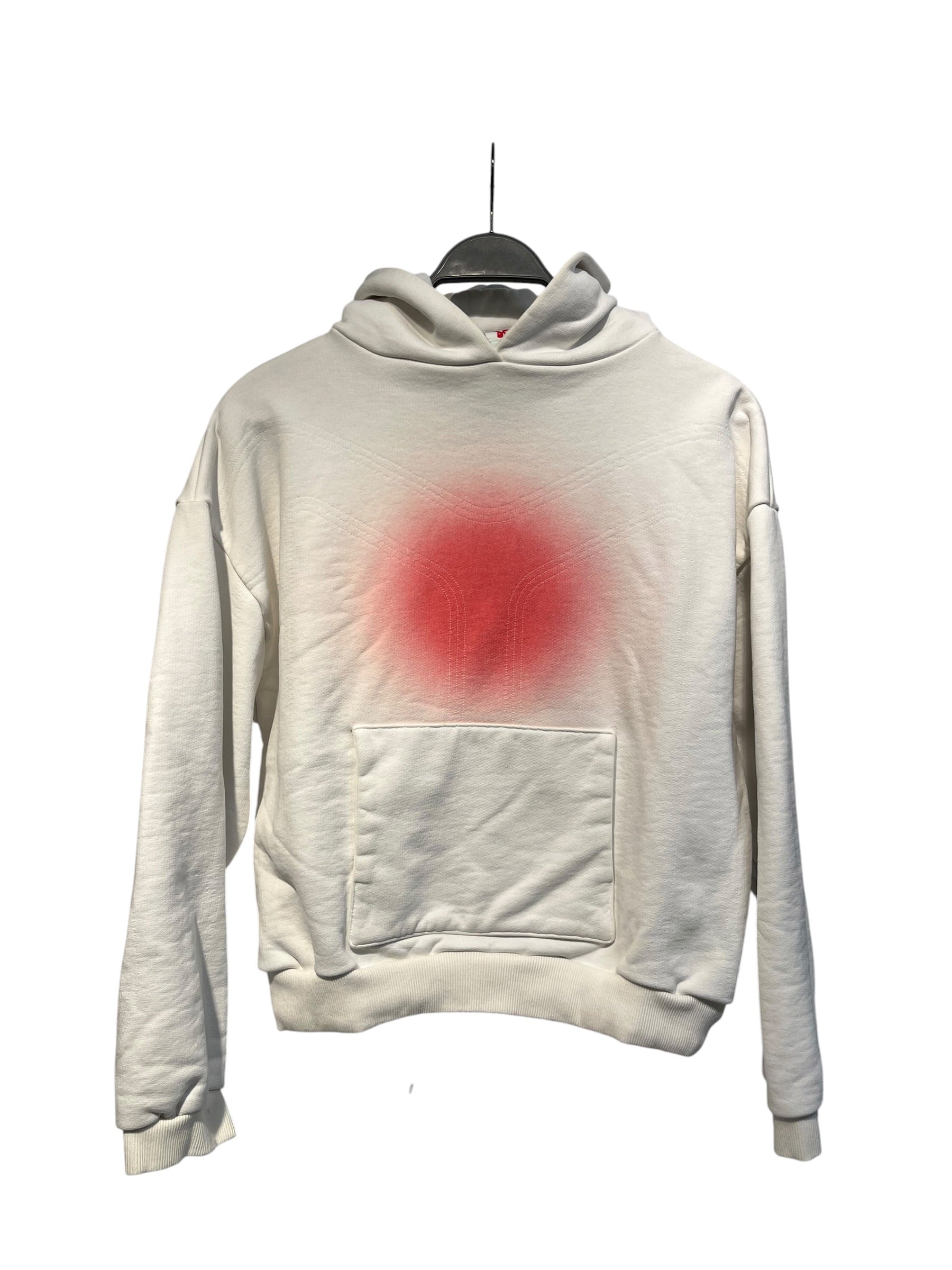 BAD SON/Hoodie/M/Cotton/WHT/RED FADE ON FRONT view 1