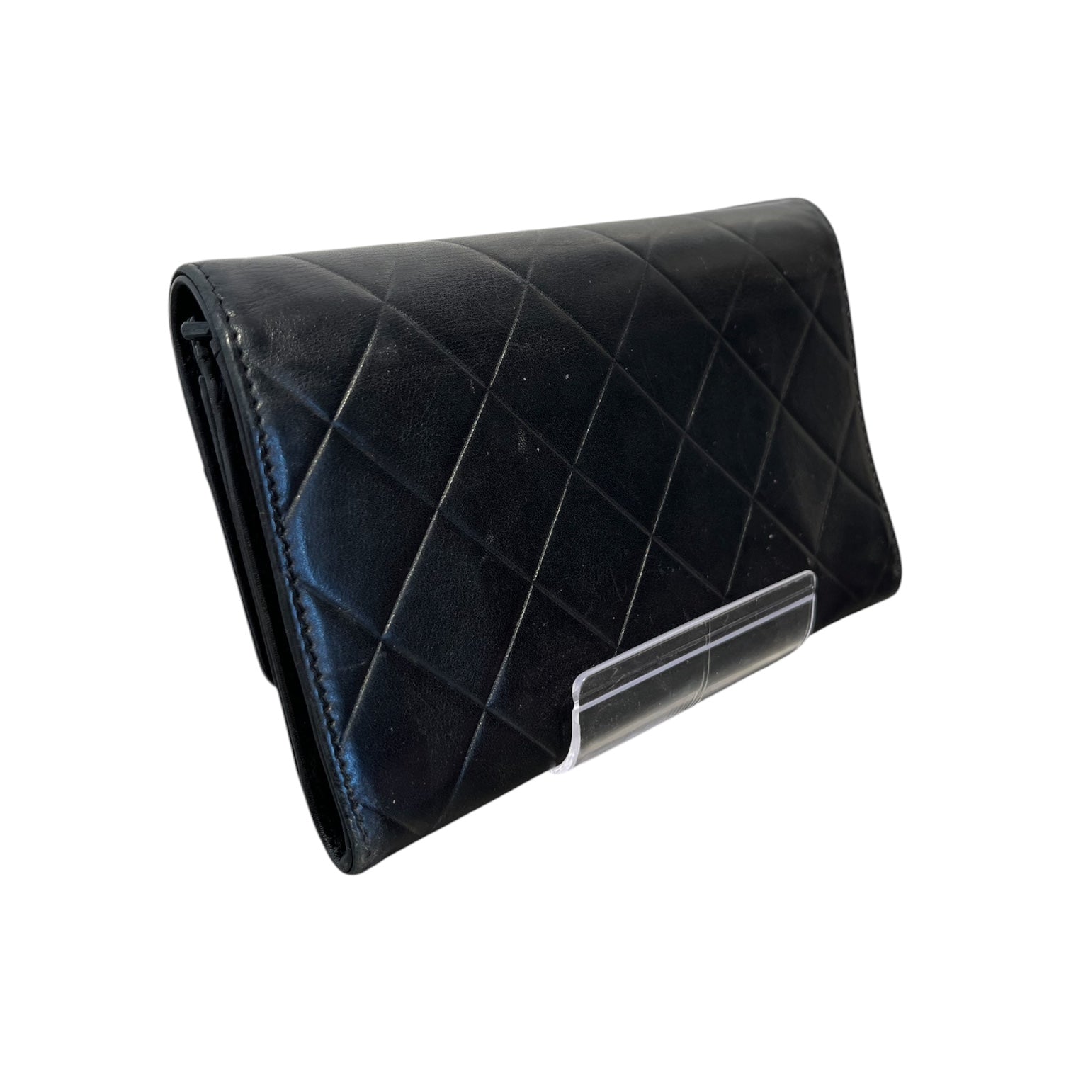 CHANEL/Wallet/Leather/BLK/L's/QUILTED EMBOSSED LOGO SNAP view 2