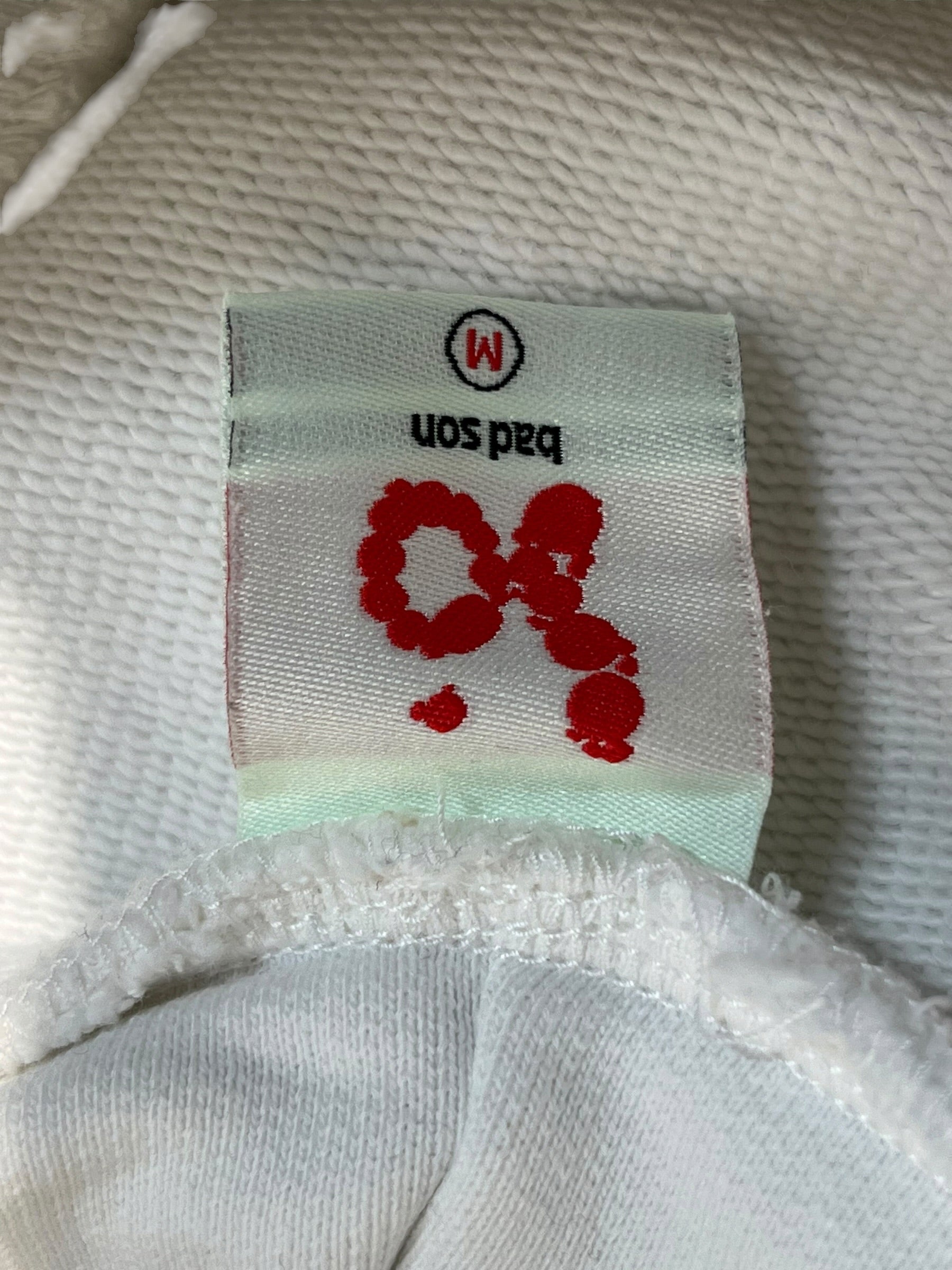 BAD SON/Hoodie/M/Cotton/WHT/RED FADE ON FRONT view 3