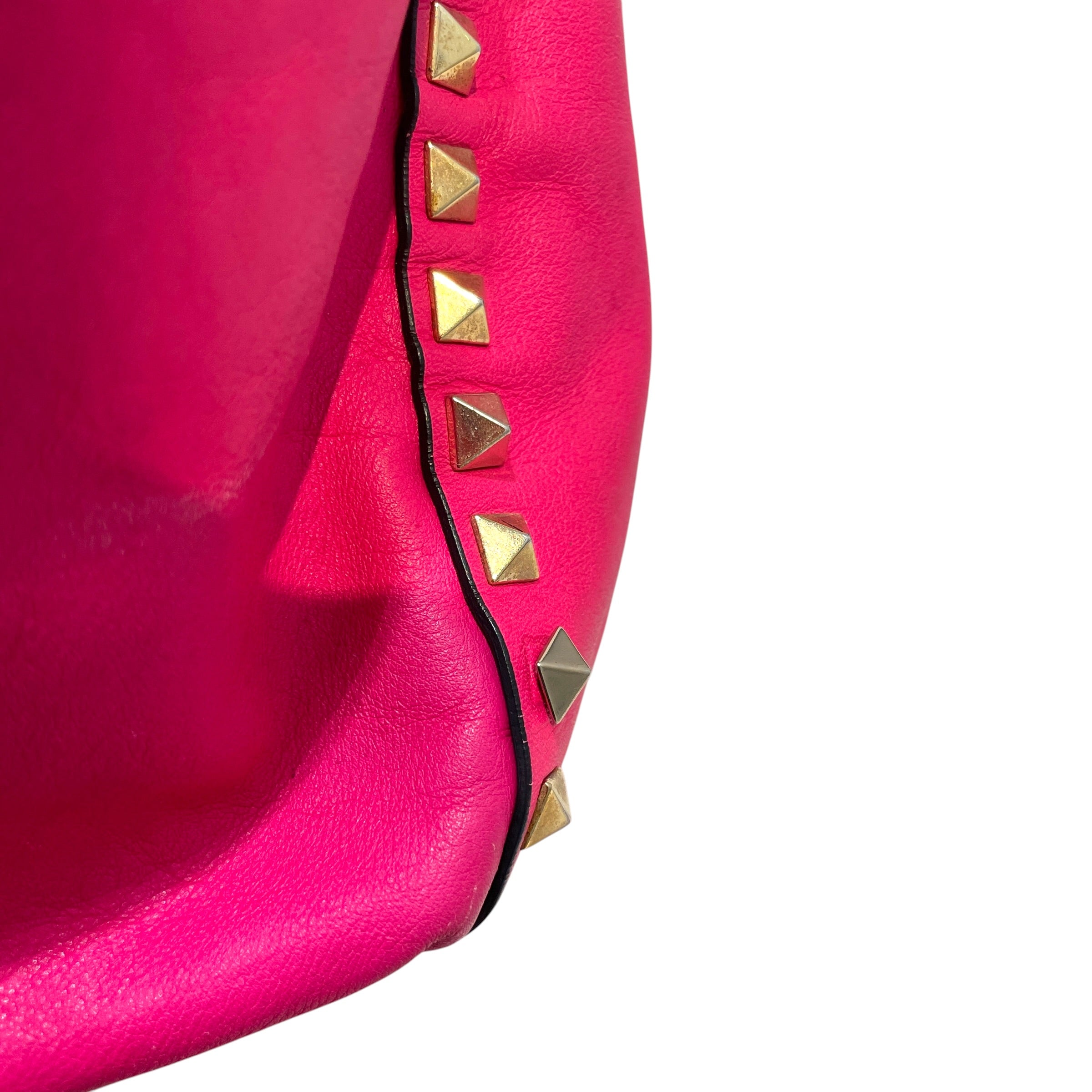 VALENTINO GARAVANI/Tote Bag/Leather/PNK/Rockstud Trapeze Pink Tote Bag view 4